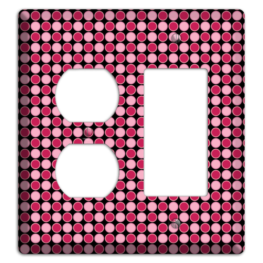 Fuschia and Pink Tiled Dots Duplex / Rocker Wallplate