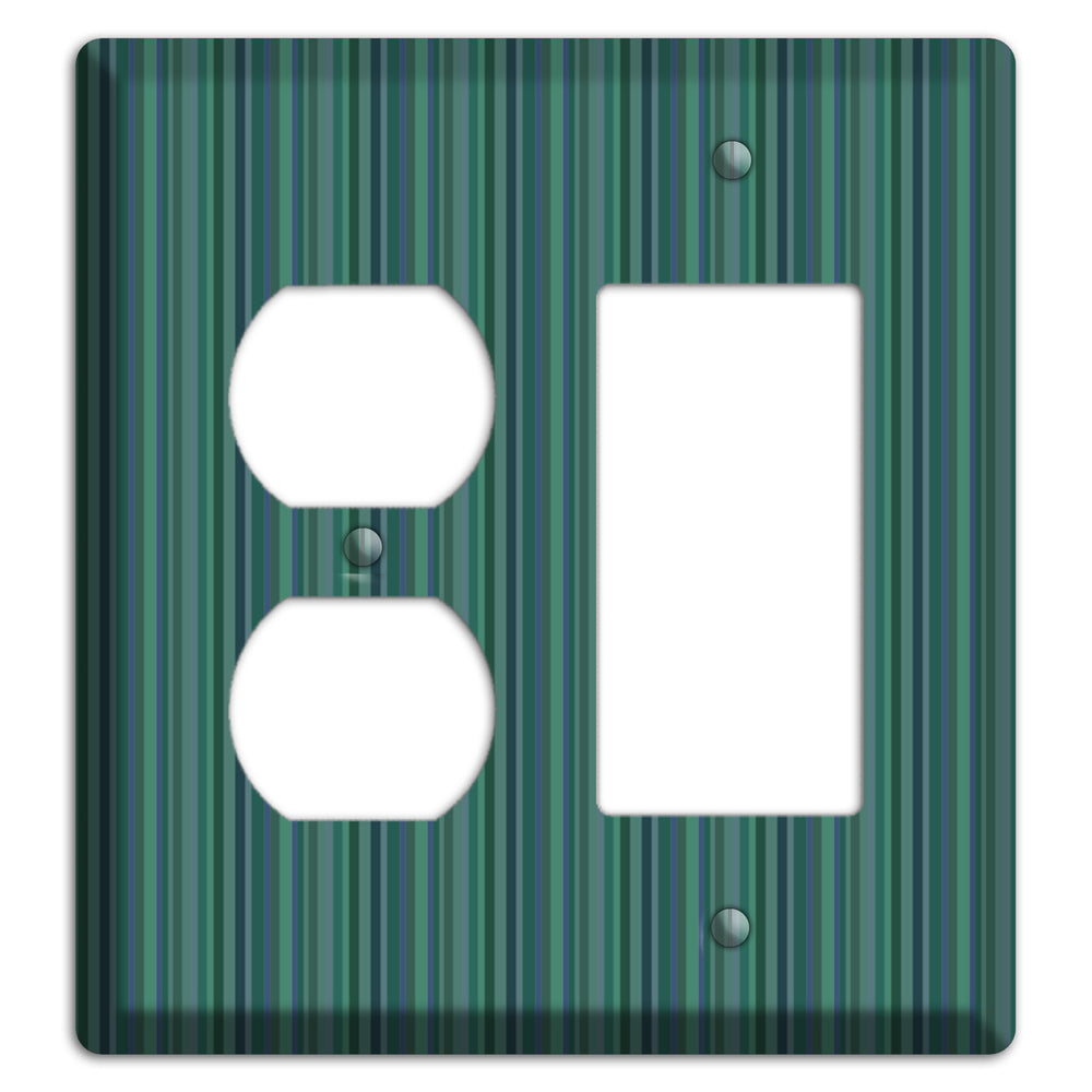 Multi Jade Vertical Stripes Duplex / Rocker Wallplate