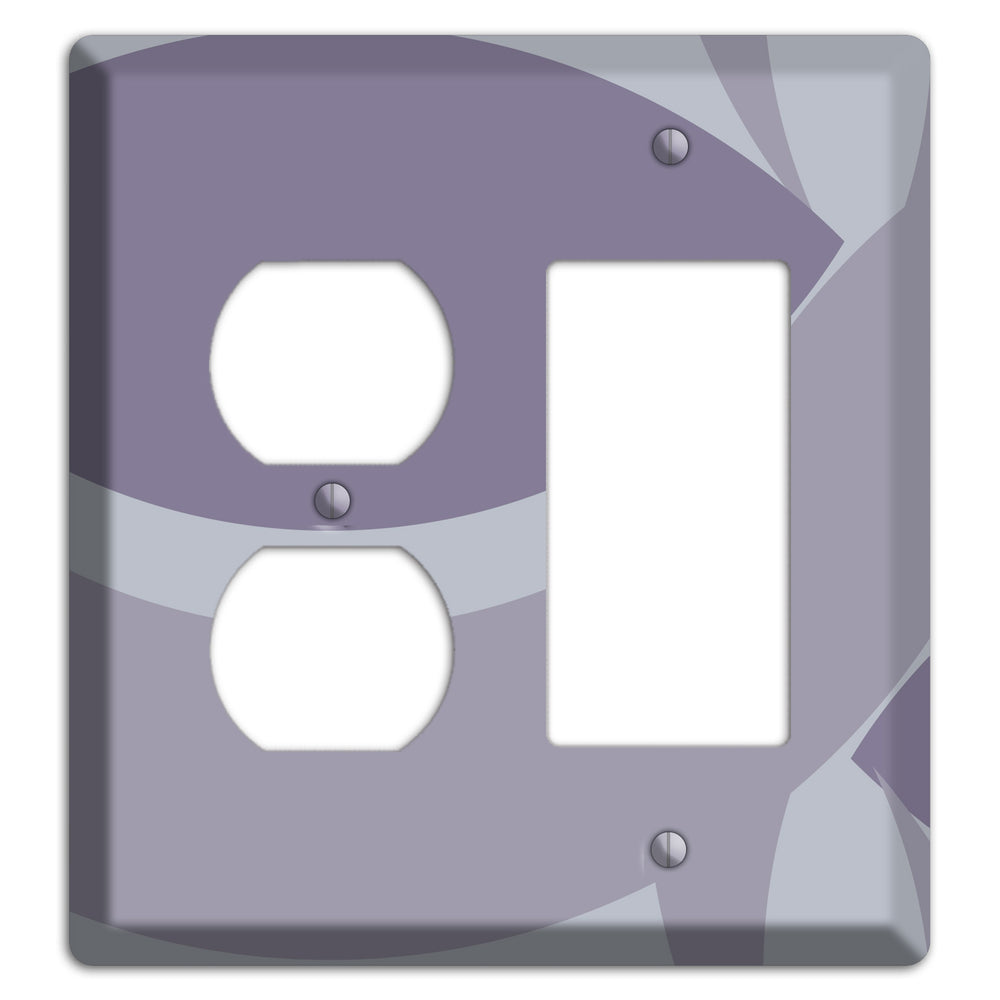 Grey and Lavender Abstract Duplex / Rocker Wallplate