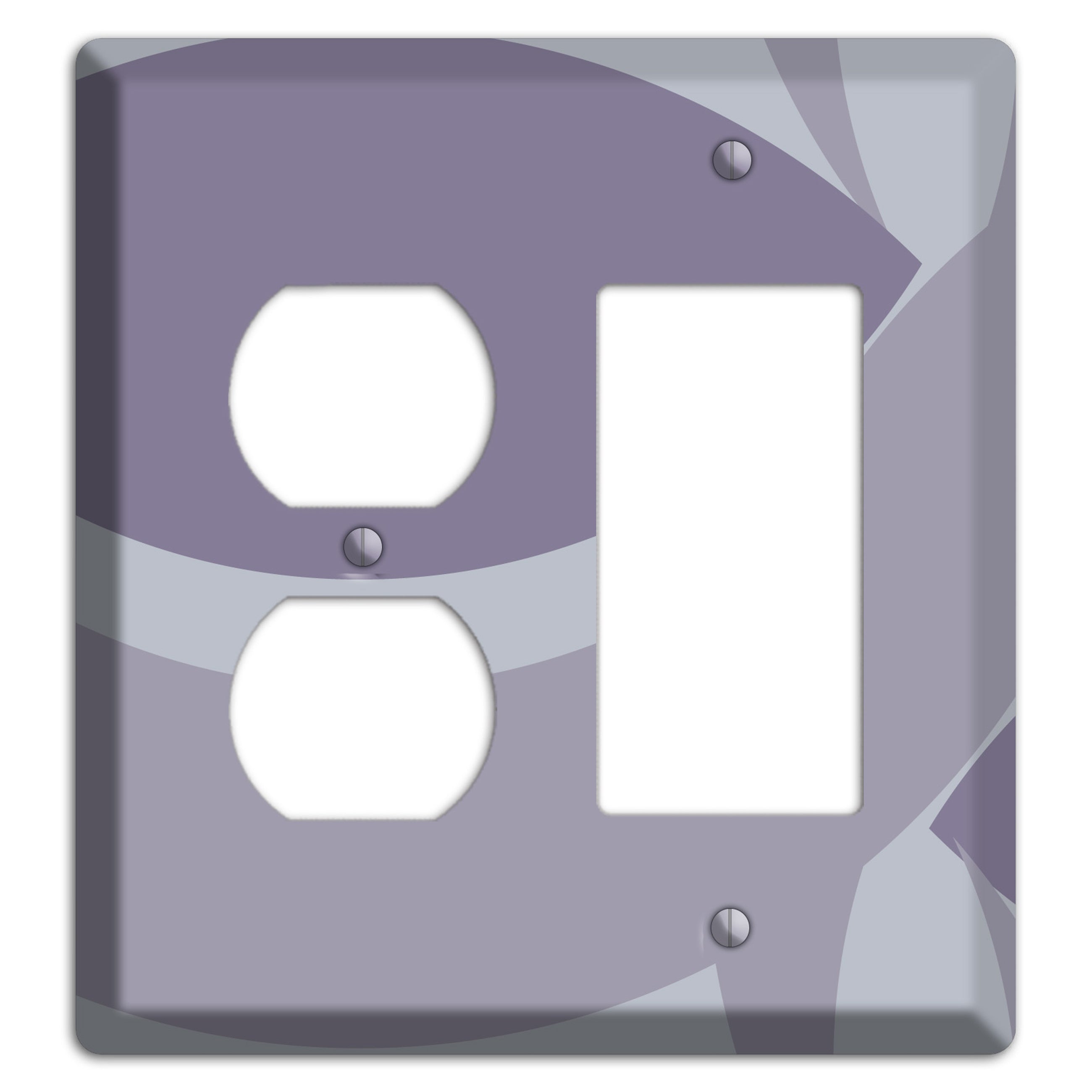 Grey and Lavender Abstract Duplex / Rocker Wallplate