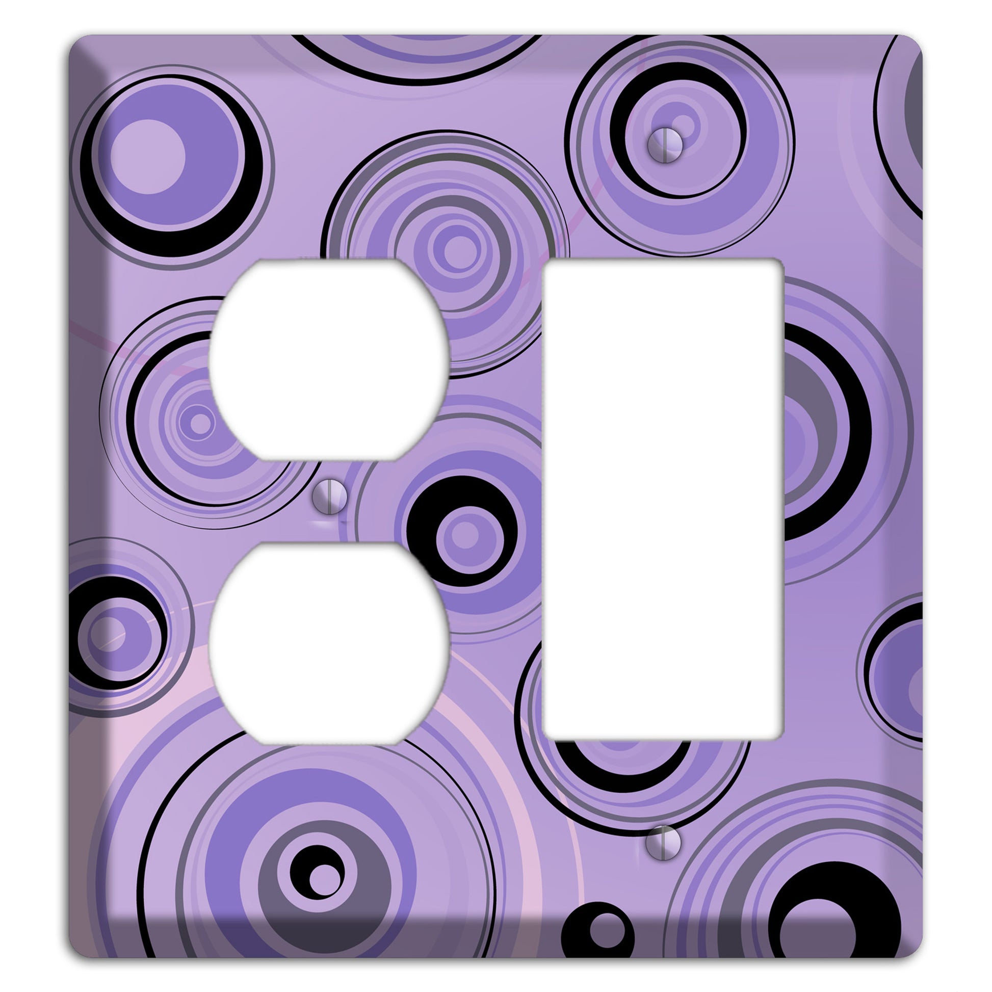 Lavender Circles Duplex / Rocker Wallplate