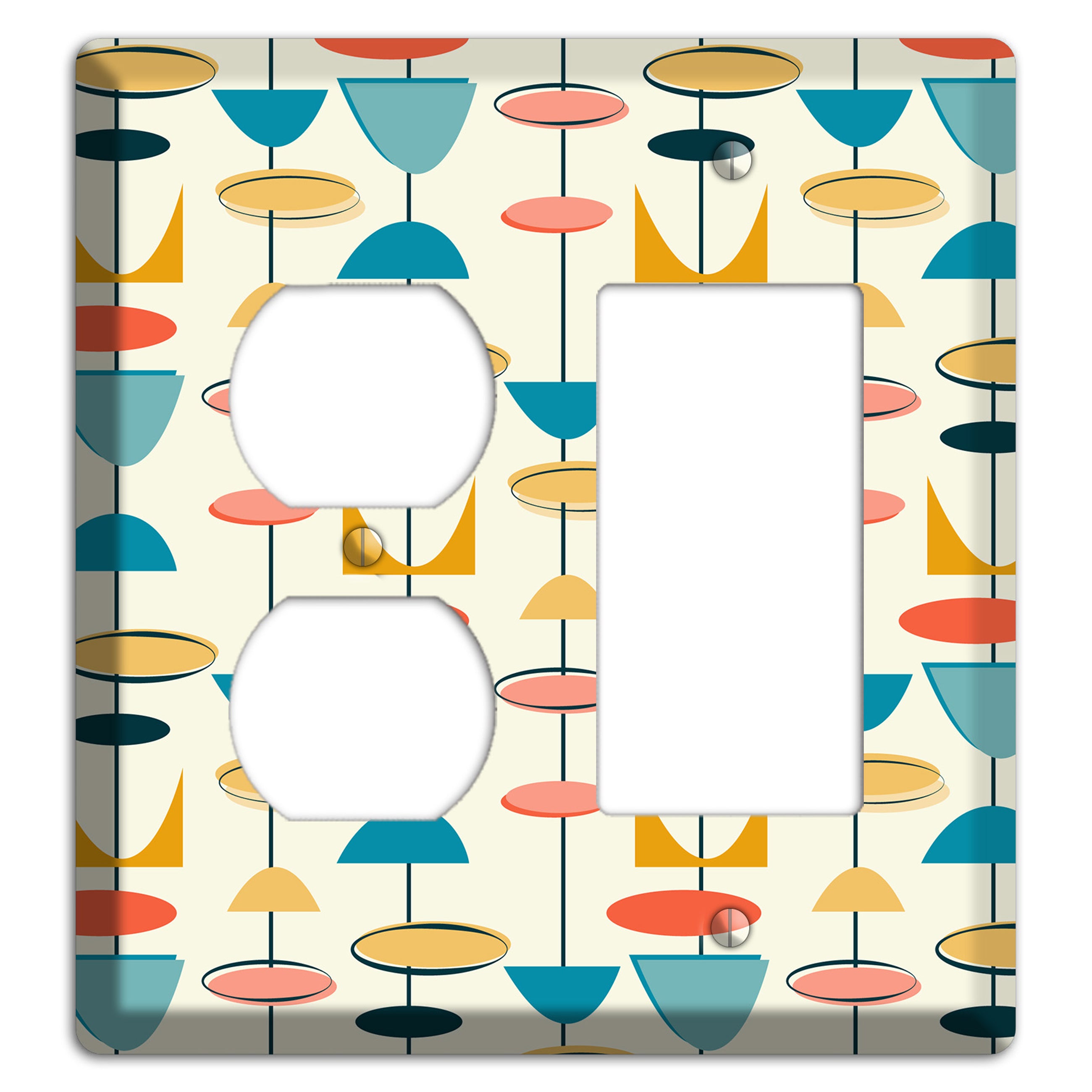 Retro Shapes Duplex / Rocker Wallplate
