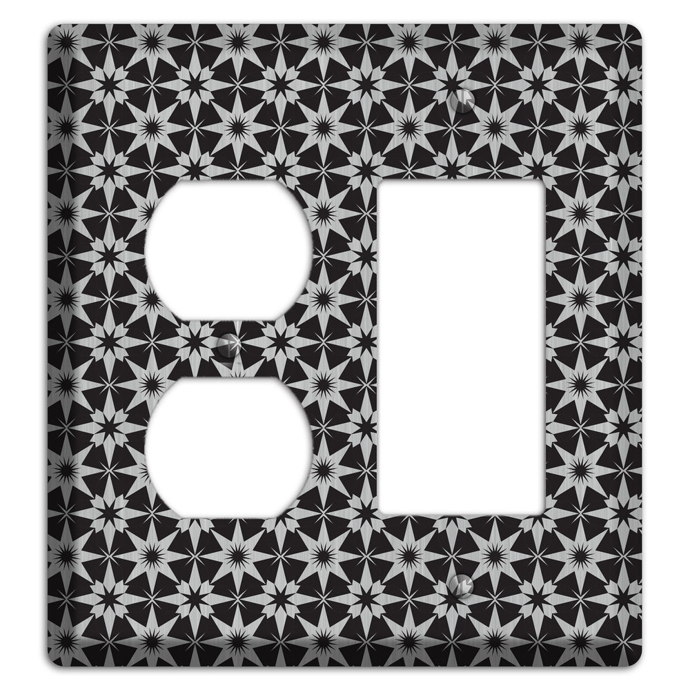 Black with Stainless Steel Foulard Duplex / Rocker Wallplate