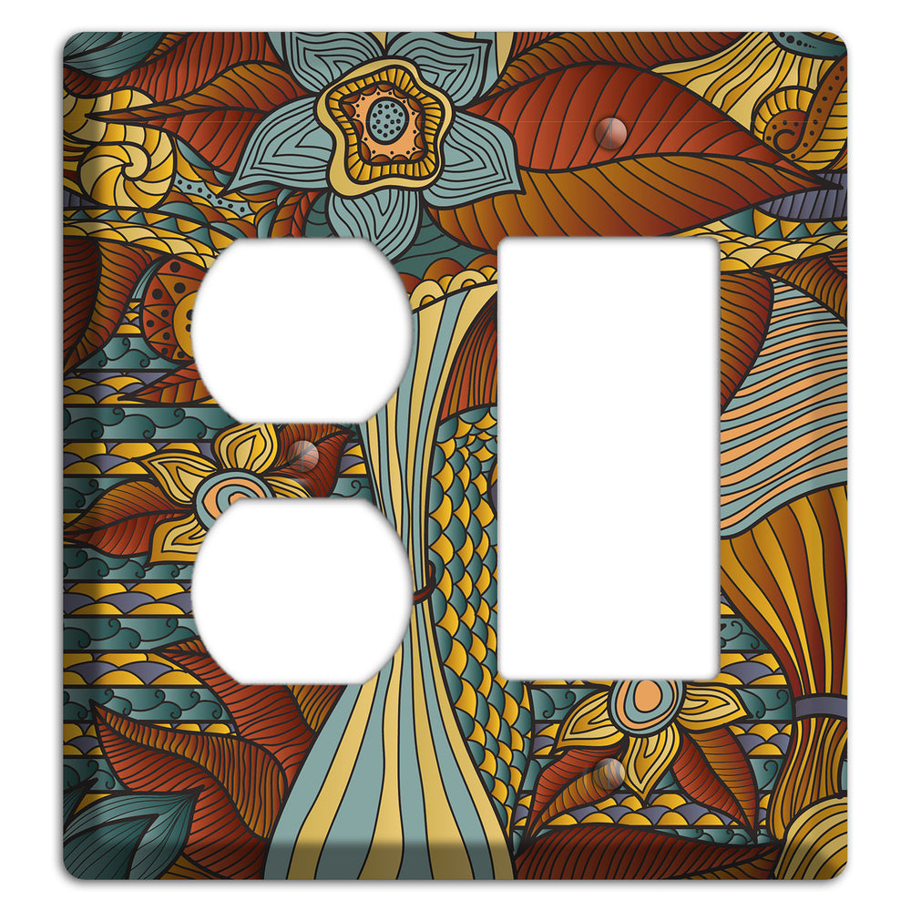 Retro Flourish 4 Duplex / Rocker Wallplate