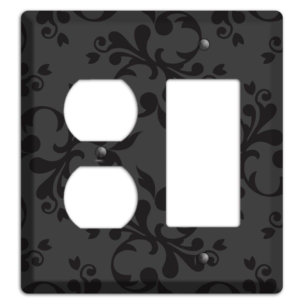Grey Victorian Toile Duplex / Rocker Wallplate