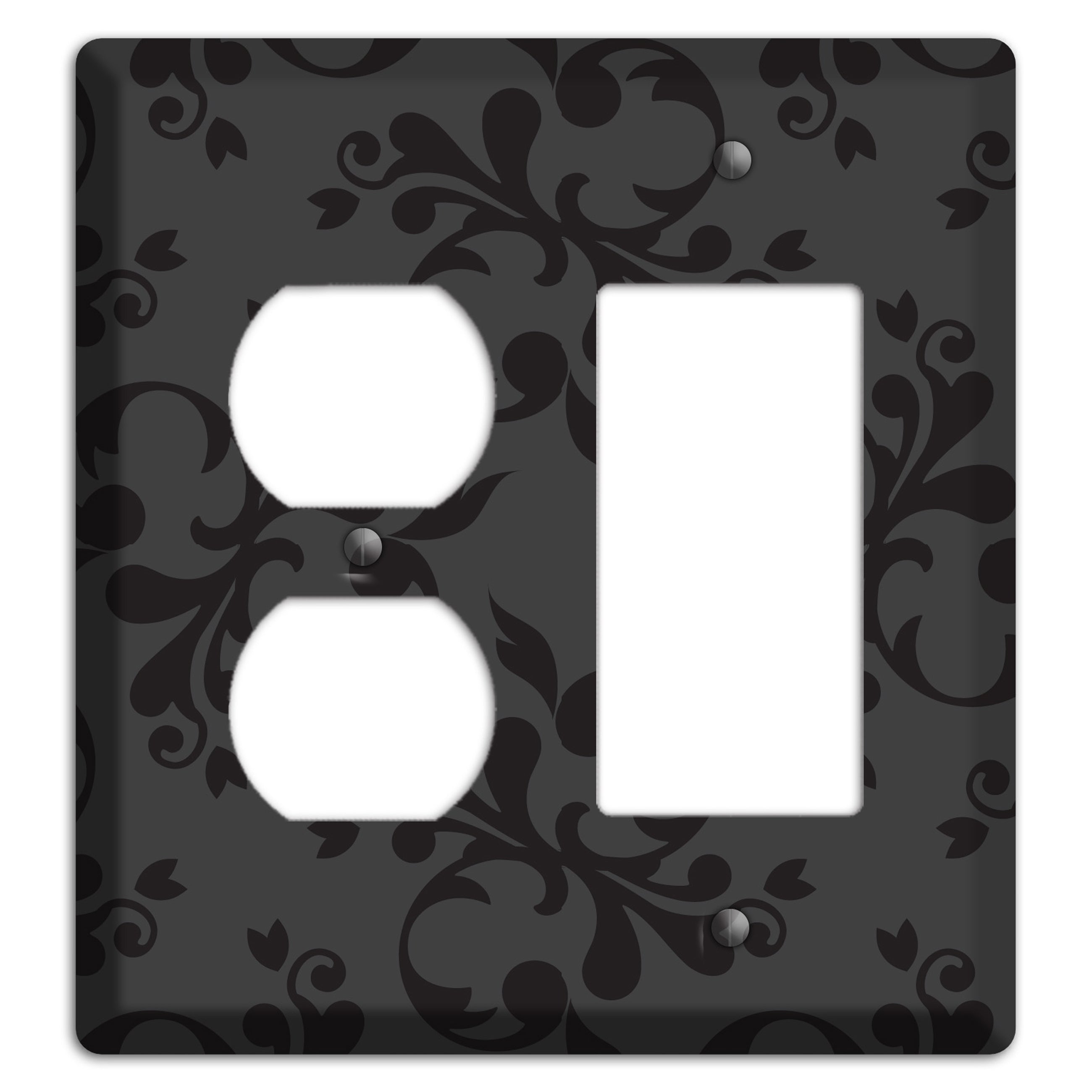 Grey Victorian Toile Duplex / Rocker Wallplate