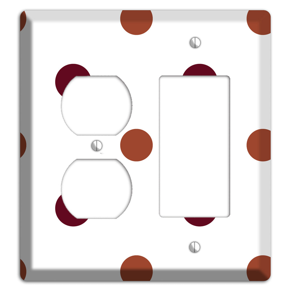 Multi Brown Medium Polka Dots Duplex / Rocker Wallplate