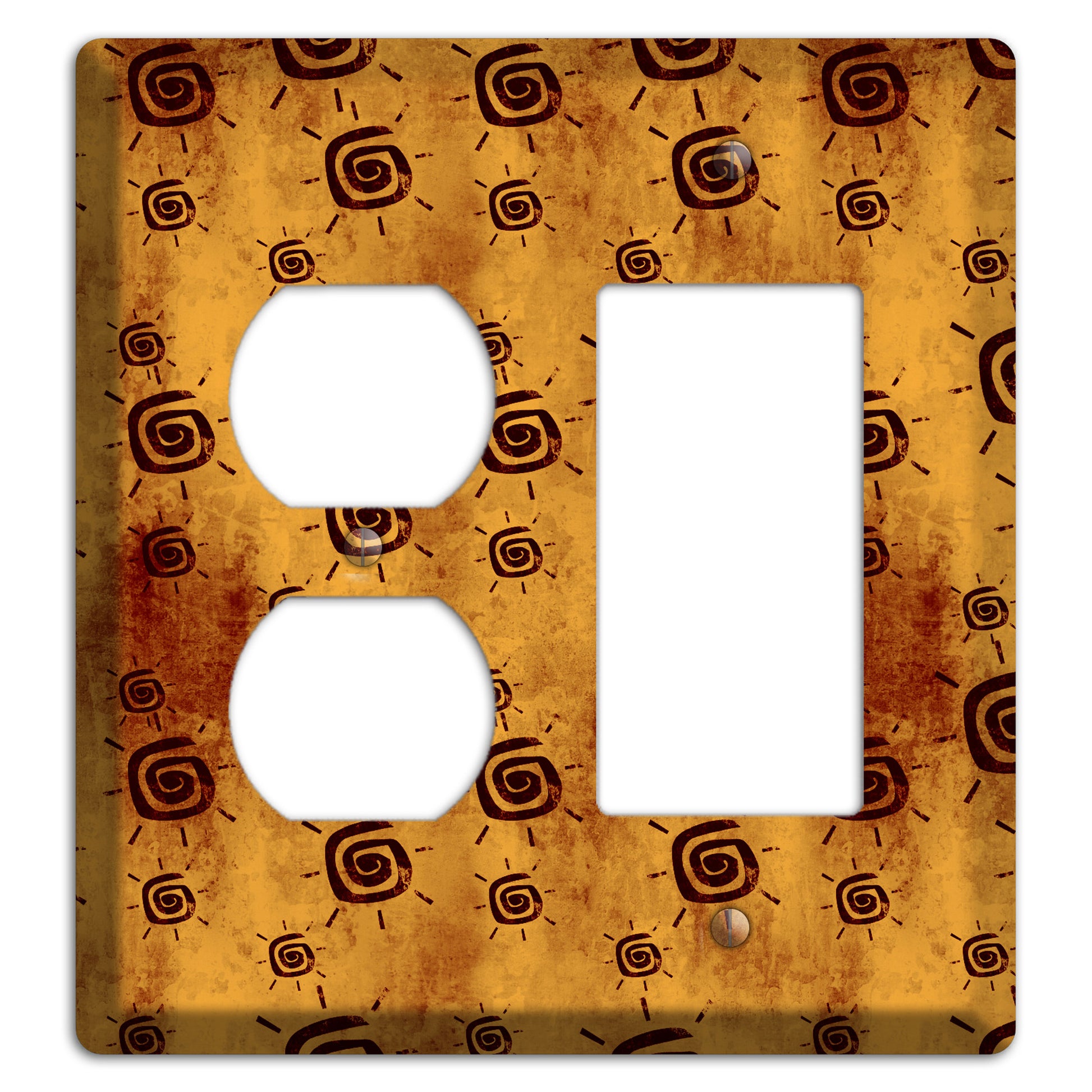 Mustard with Maroon Swirl Duplex / Rocker Wallplate