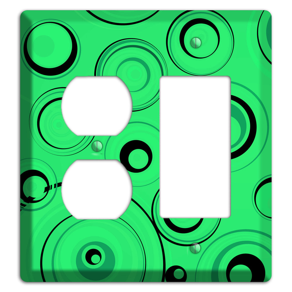 Bright Green Circles Duplex / Rocker Wallplate