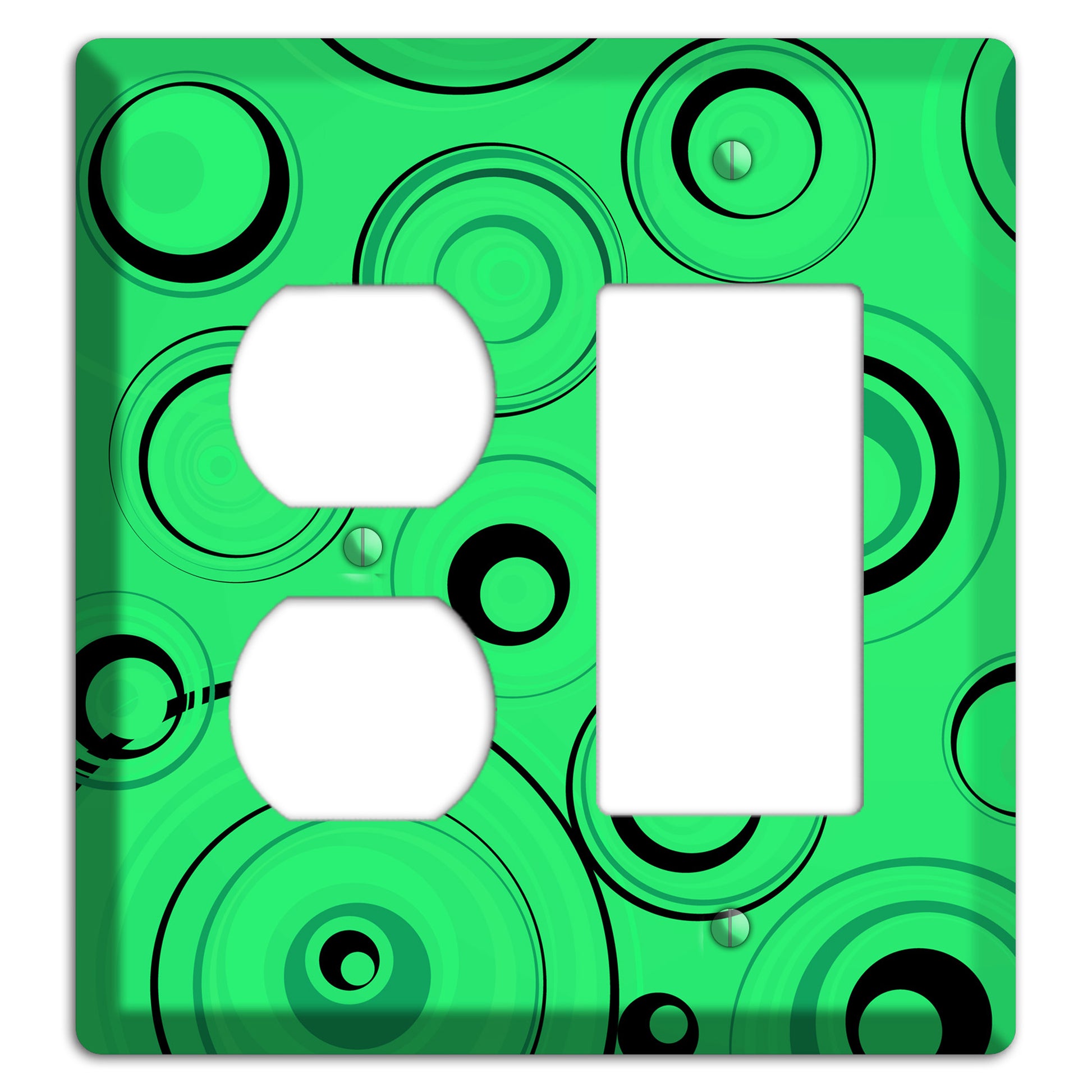 Bright Green Circles Duplex / Rocker Wallplate