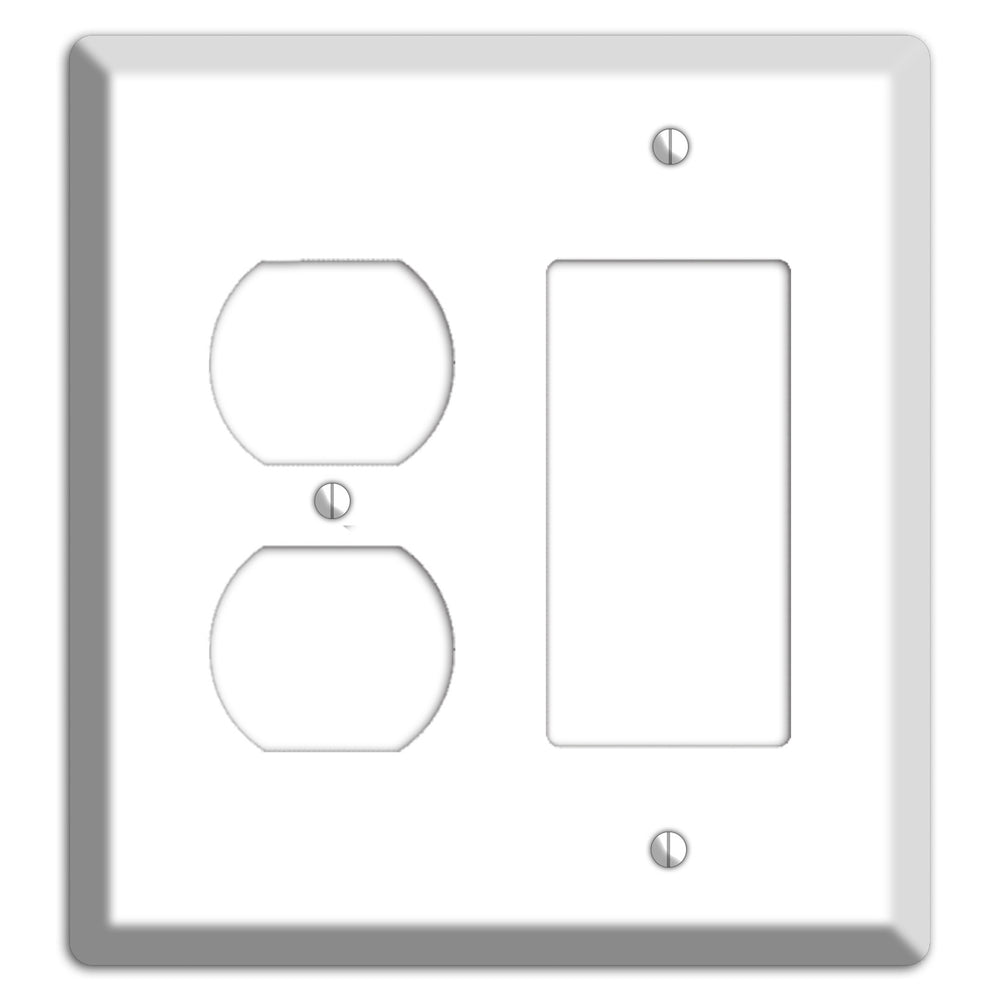 White Metal Duplex / Rocker Wallplate