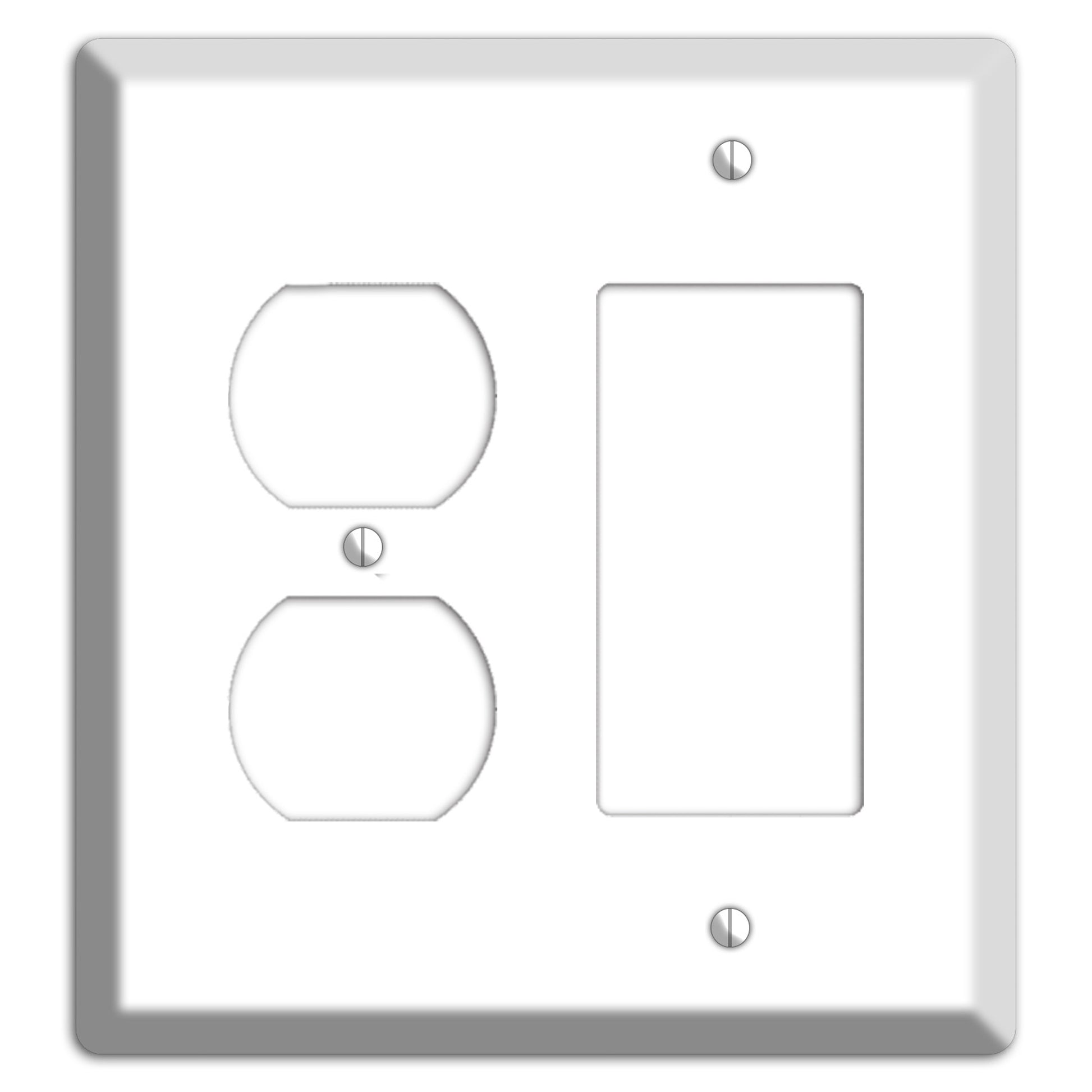 White Metal Duplex / Rocker Wallplate