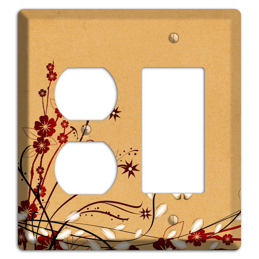 Delicate Red Flowers Duplex / Rocker Wallplate