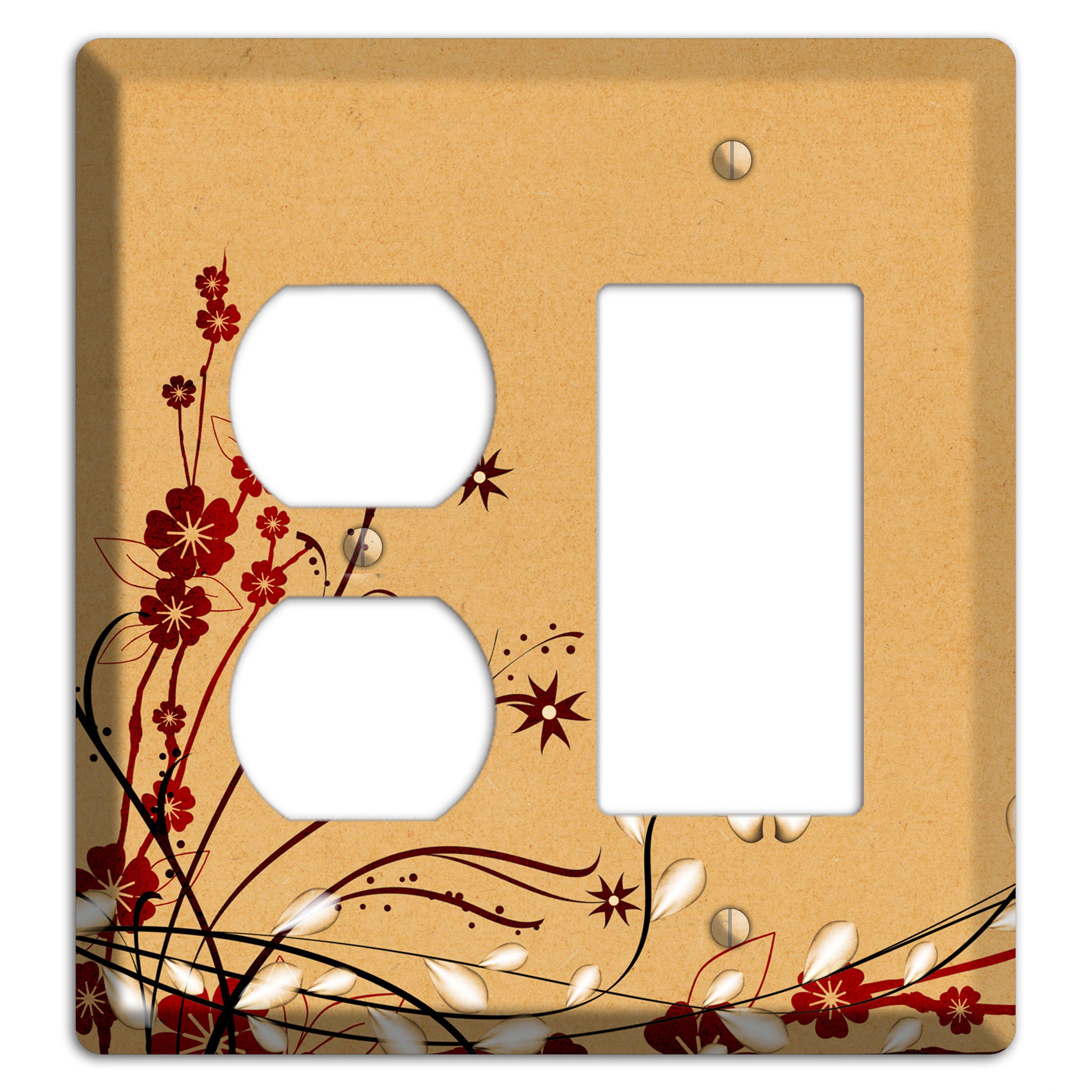 Delicate Red Flowers Duplex / Rocker Wallplate