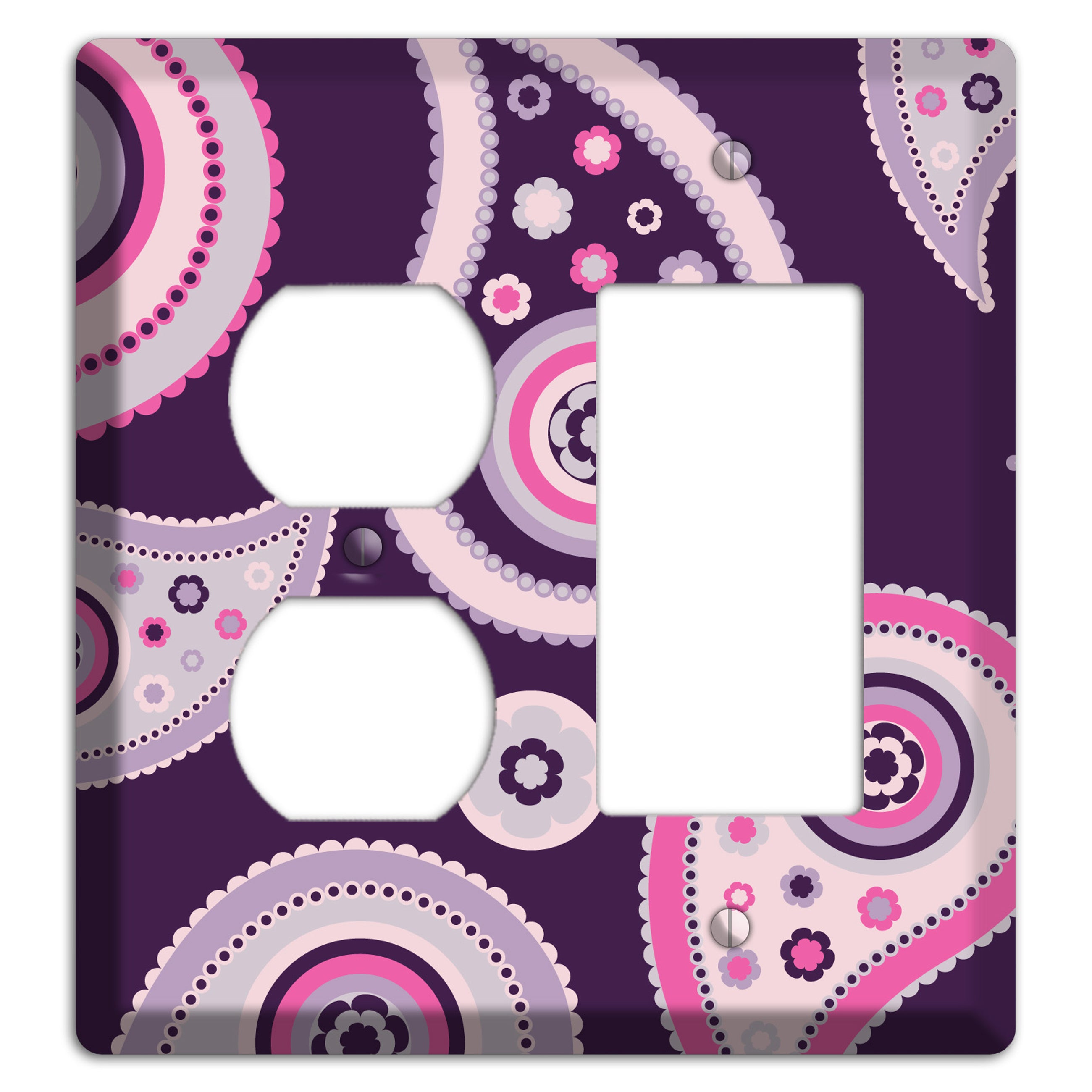 Purple Paisley Duplex / Rocker Wallplate