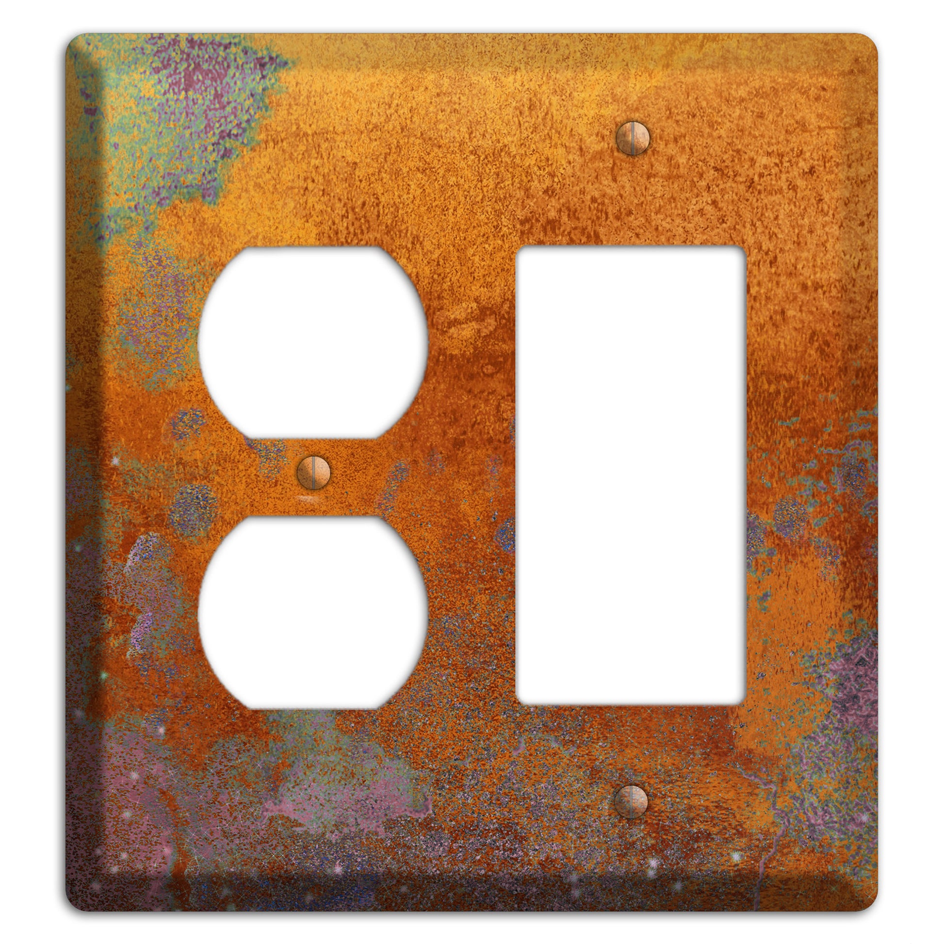 Antique Copper with Purple Duplex / Rocker Wallplate