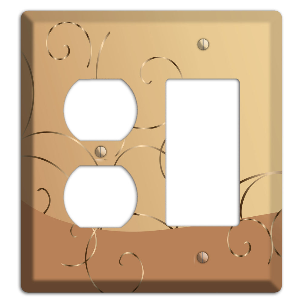 Light Brown and Beige Swirl Duplex / Rocker Wallplate