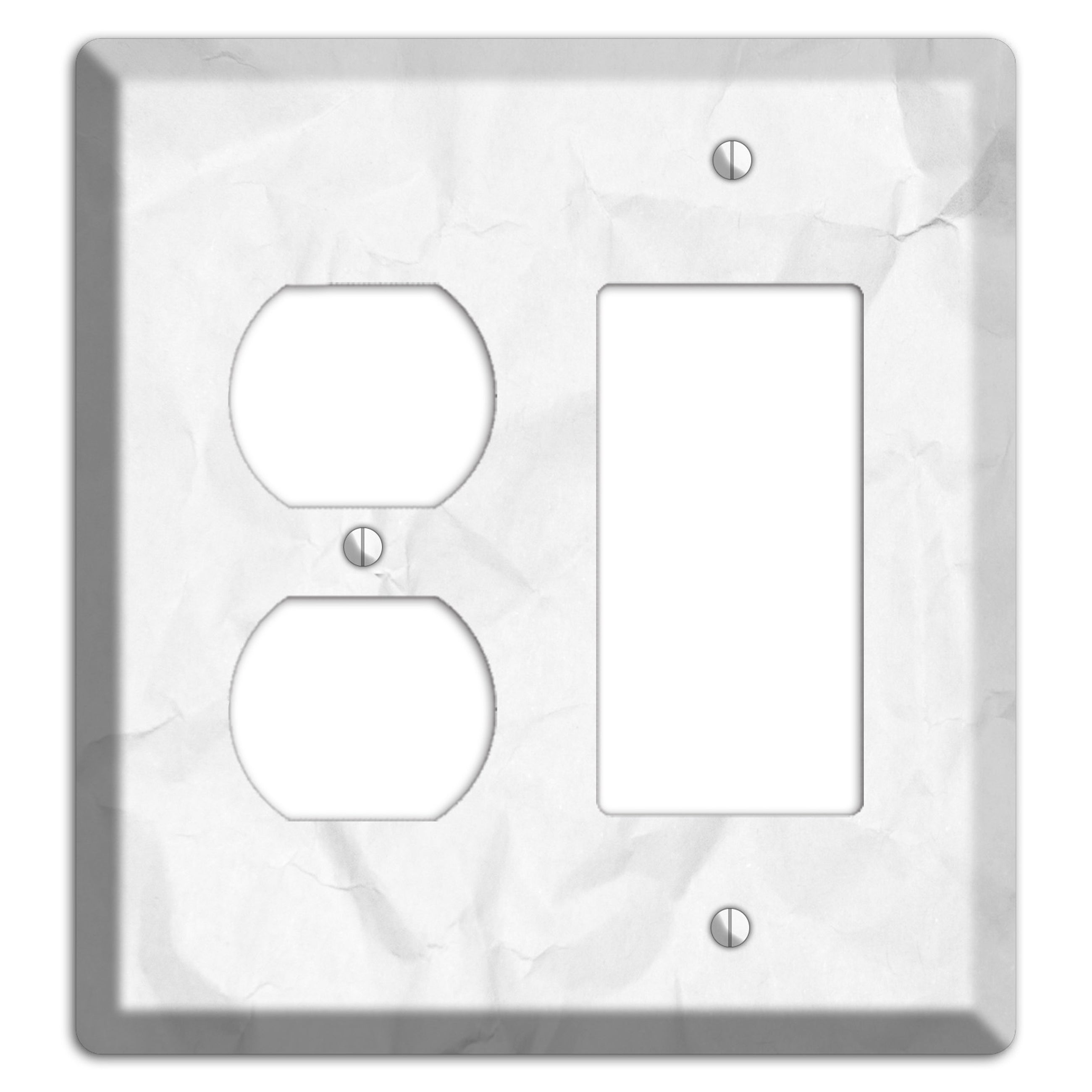 Seashell Crinkled Paper Duplex / Rocker Wallplate