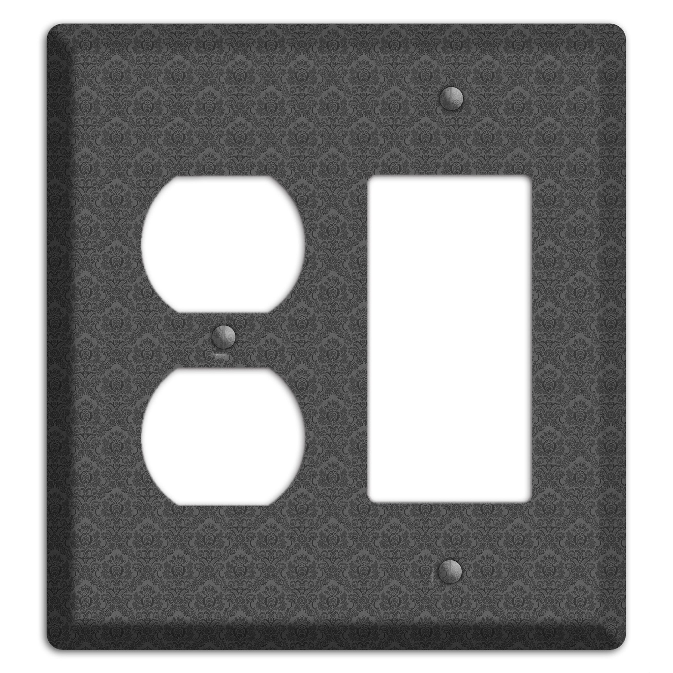 Dark Grey Cartouche Duplex / Rocker Wallplate
