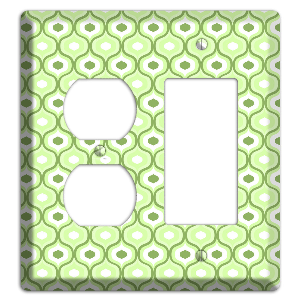Multi Green Double Scallop Duplex / Rocker Wallplate