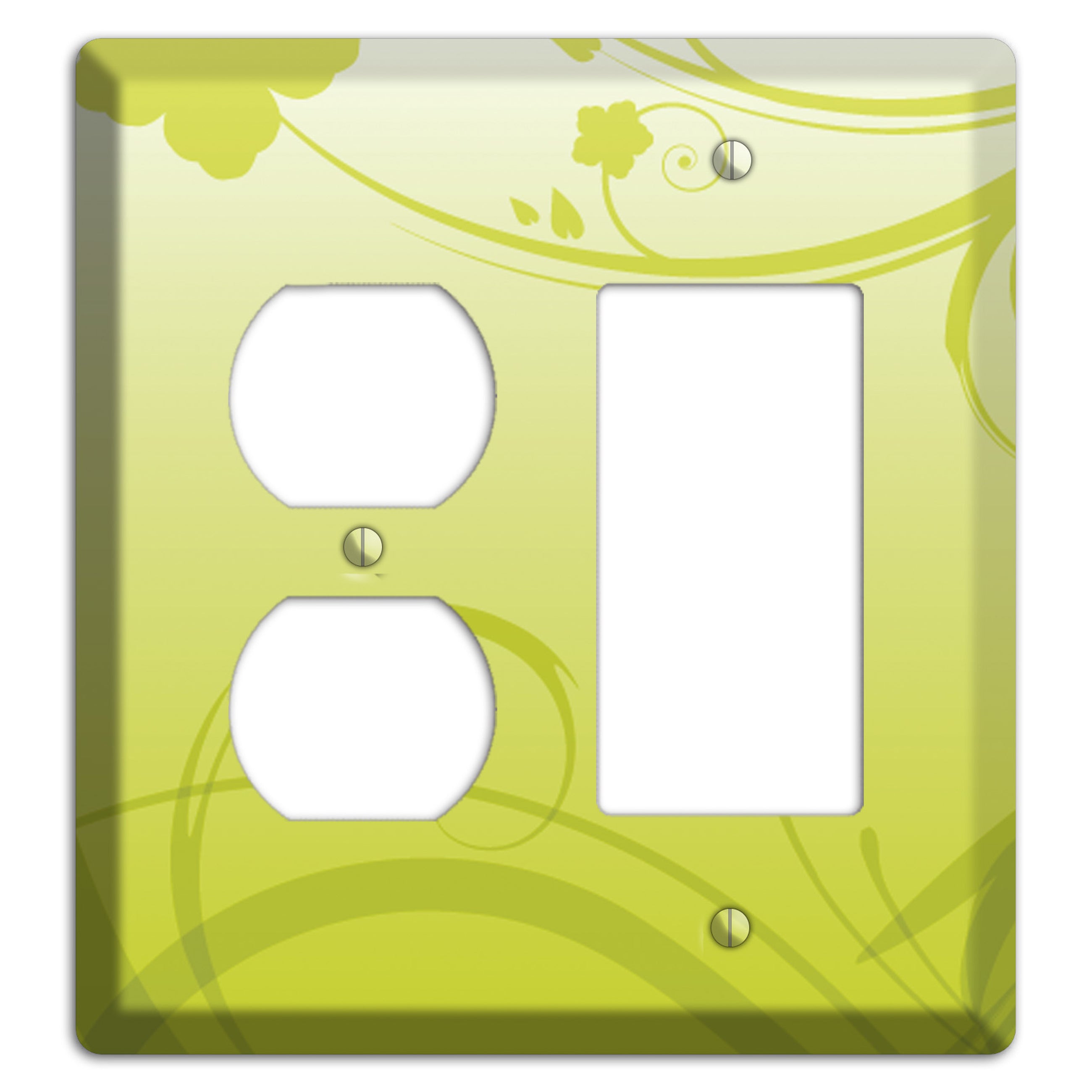 Green Swirls Duplex / Rocker Wallplate