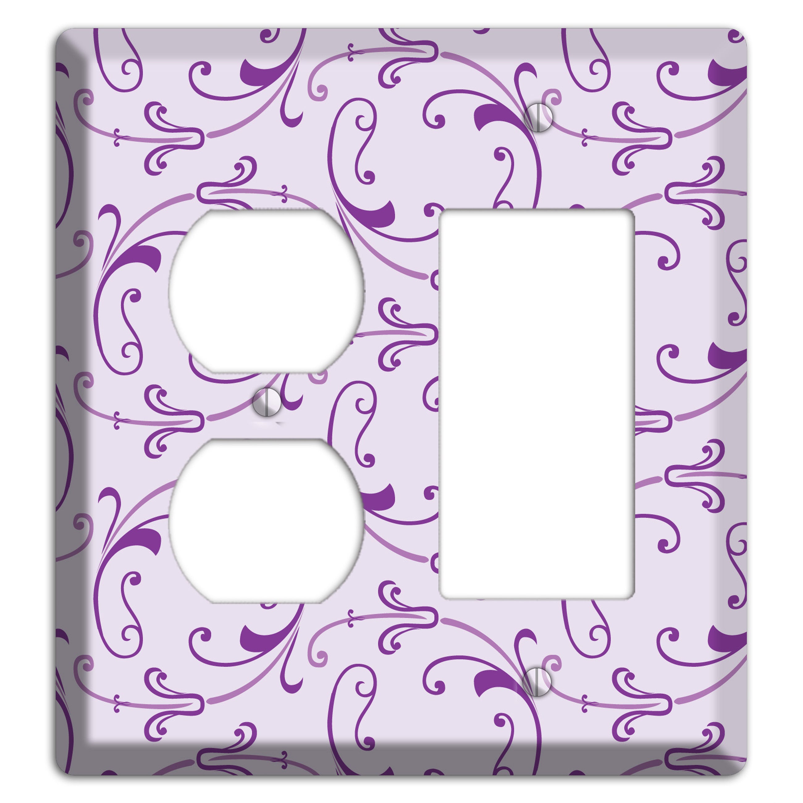 Lilac Victorian Sprig Duplex / Rocker Wallplate