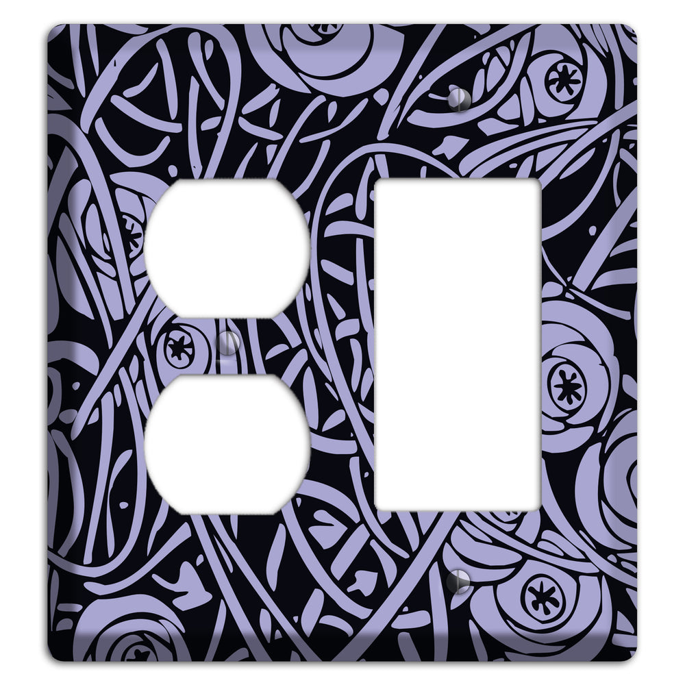 Lilac Deco Floral Duplex / Rocker Wallplate