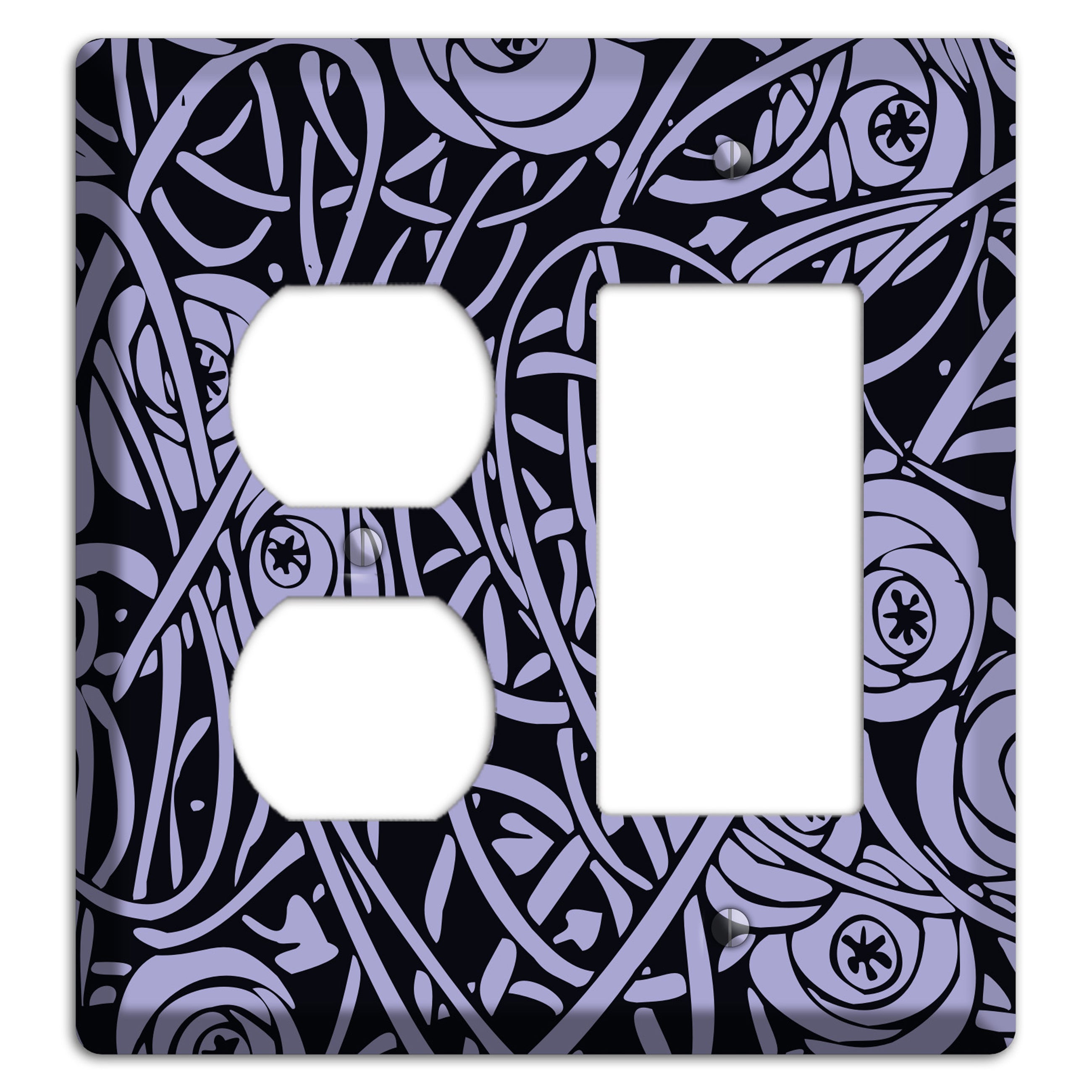 Lilac Deco Floral Duplex / Rocker Wallplate