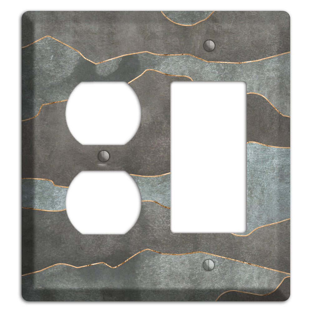 Dusty Blue Mountain Range Duplex / Rocker Wallplate