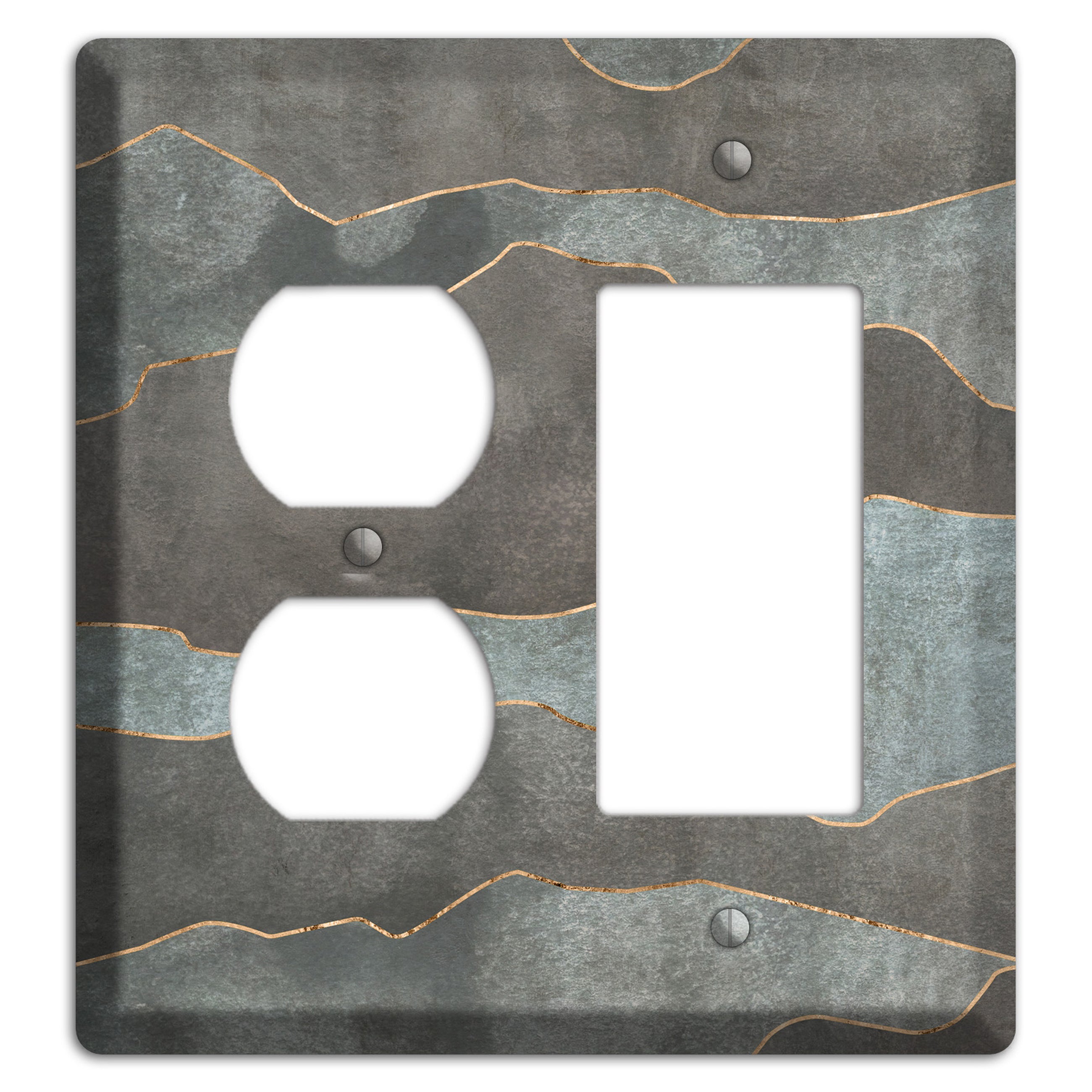 Dusty Blue Mountain Range Duplex / Rocker Wallplate