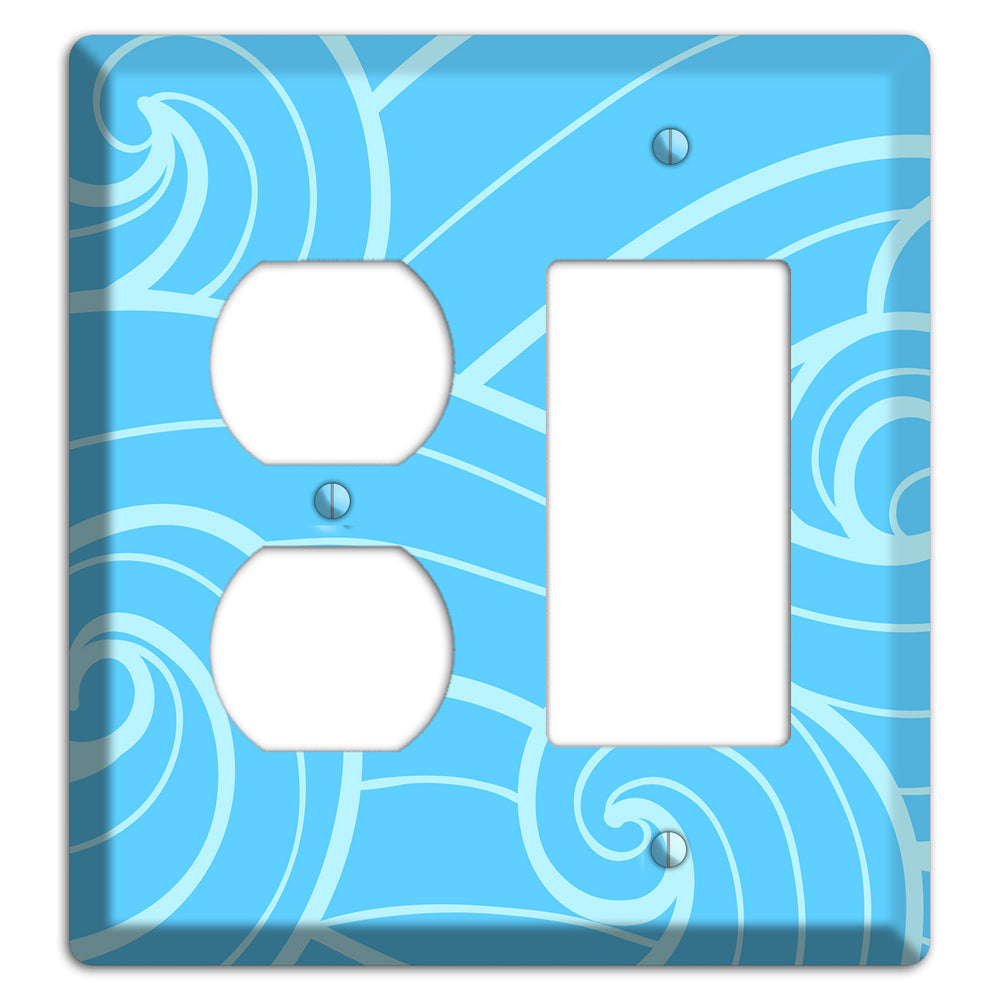 Abstract Curl Blue Duplex / Rocker Wallplate