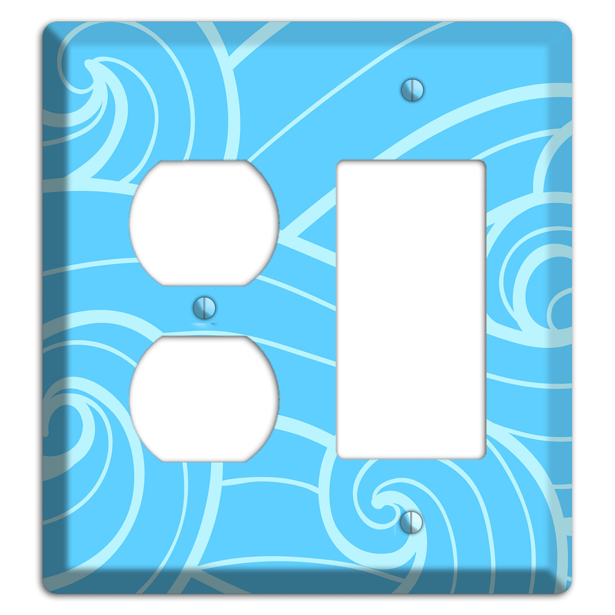 Abstract Curl Blue Duplex / Rocker Wallplate