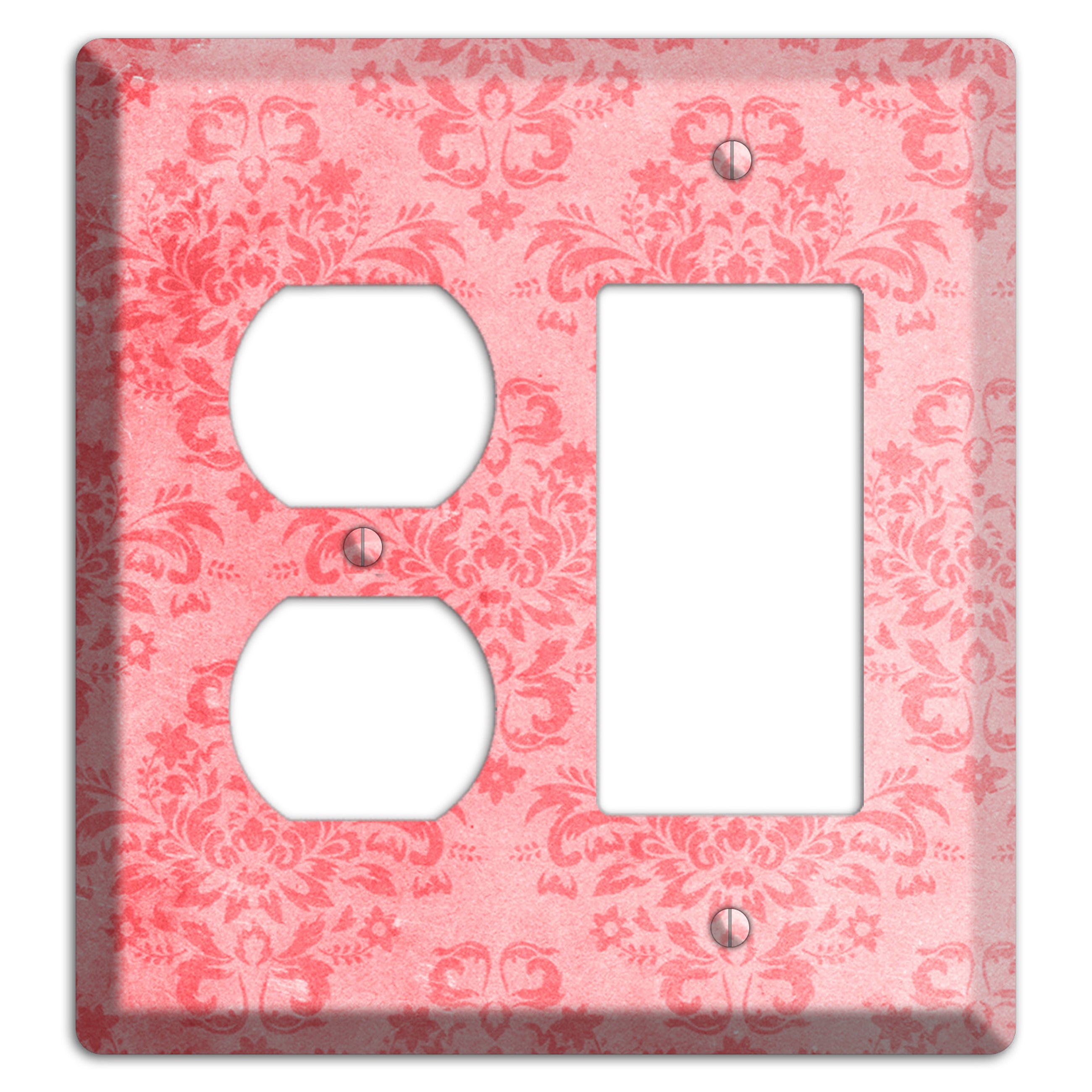 Rose Bud Soft Coral Duplex / Rocker Wallplate