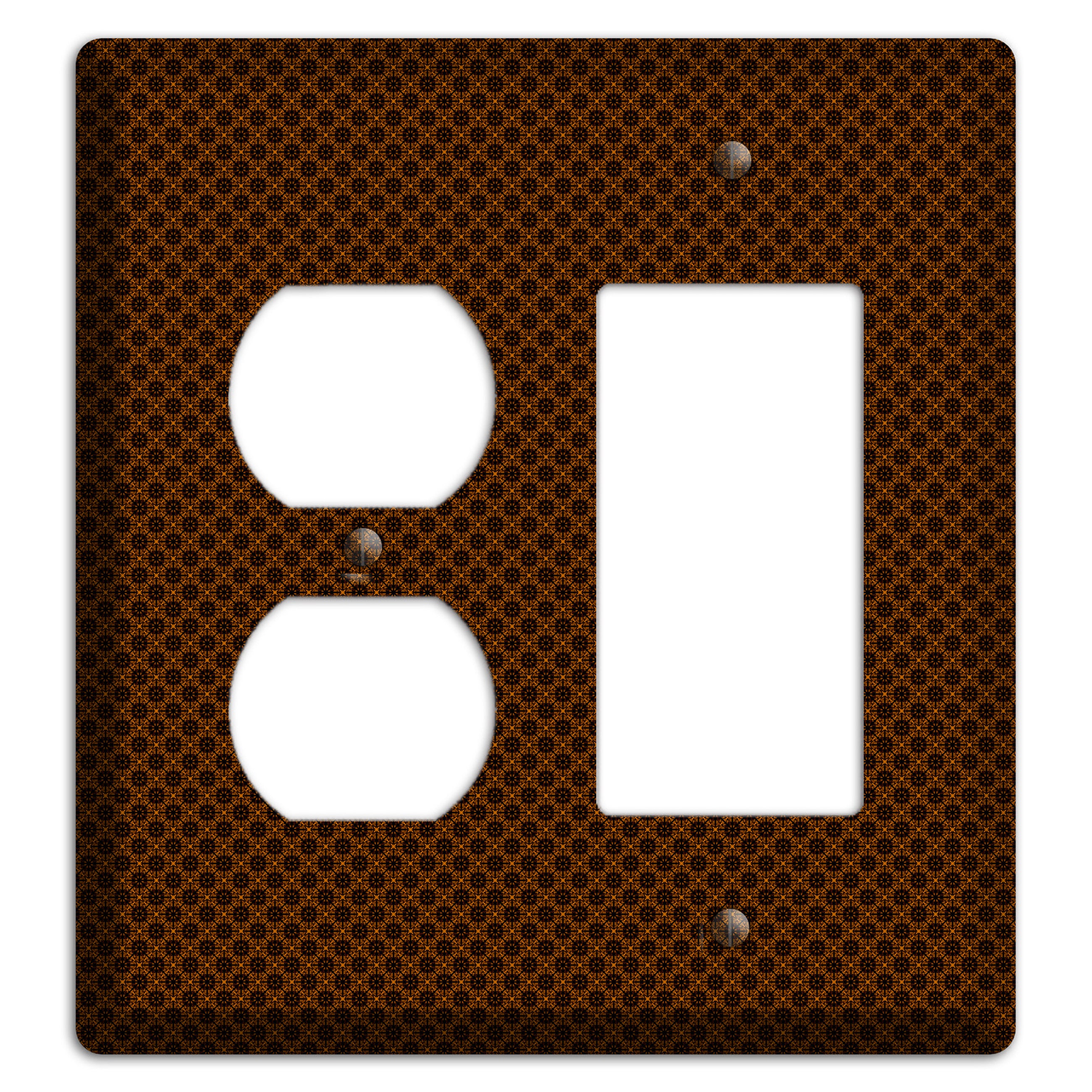 Brown Geometric Duplex / Rocker Wallplate