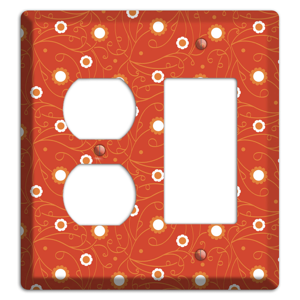 Red Vine Floral Duplex / Rocker Wallplate