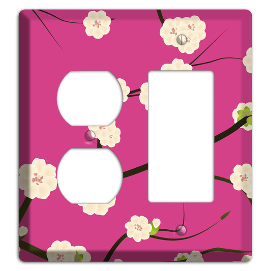 Pink Cherry Blossoms Duplex / Rocker Wallplate