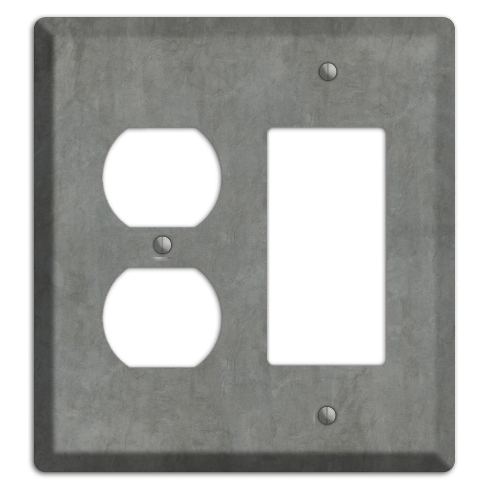Stucco Grey Duplex / Rocker Wallplate