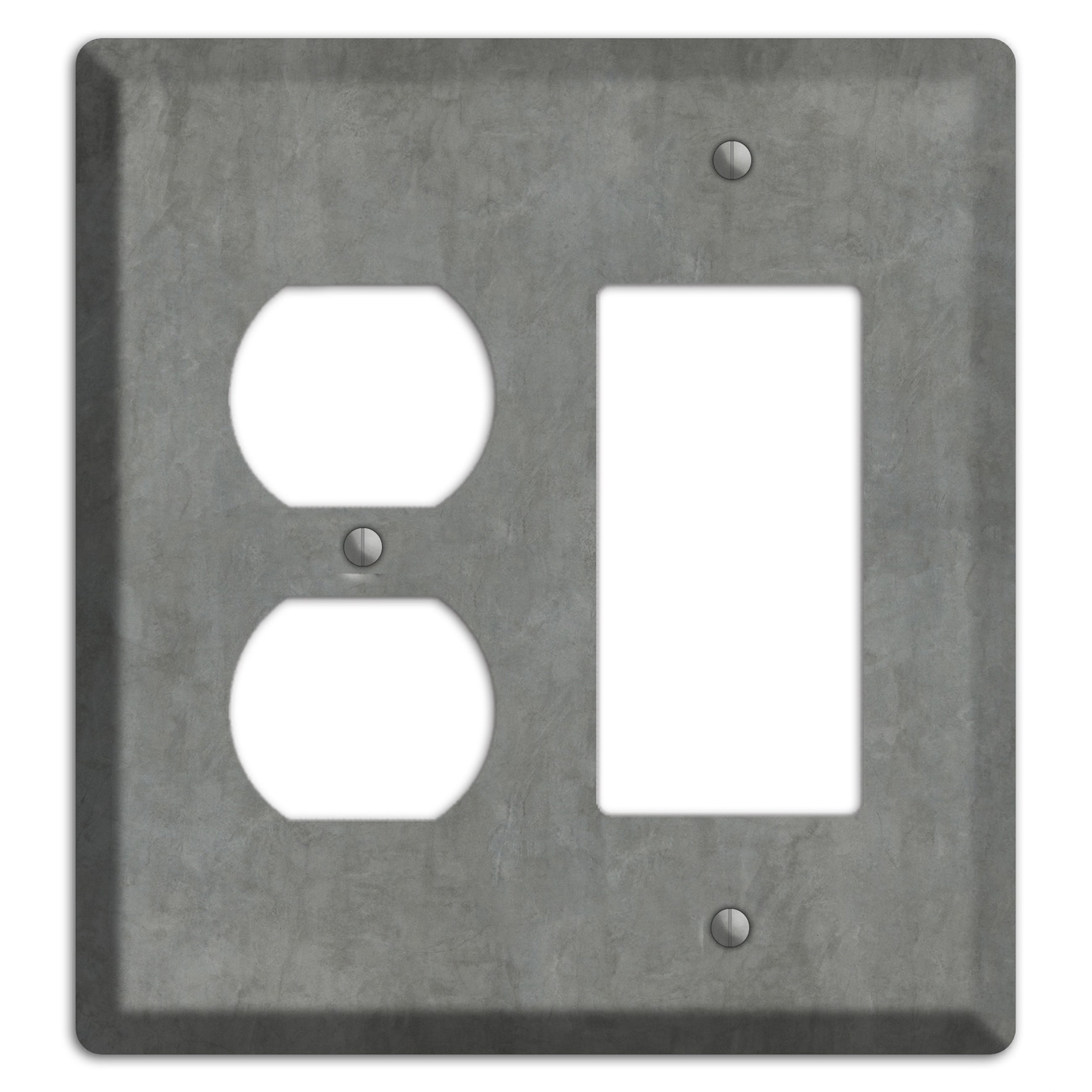 Stucco Grey Duplex / Rocker Wallplate