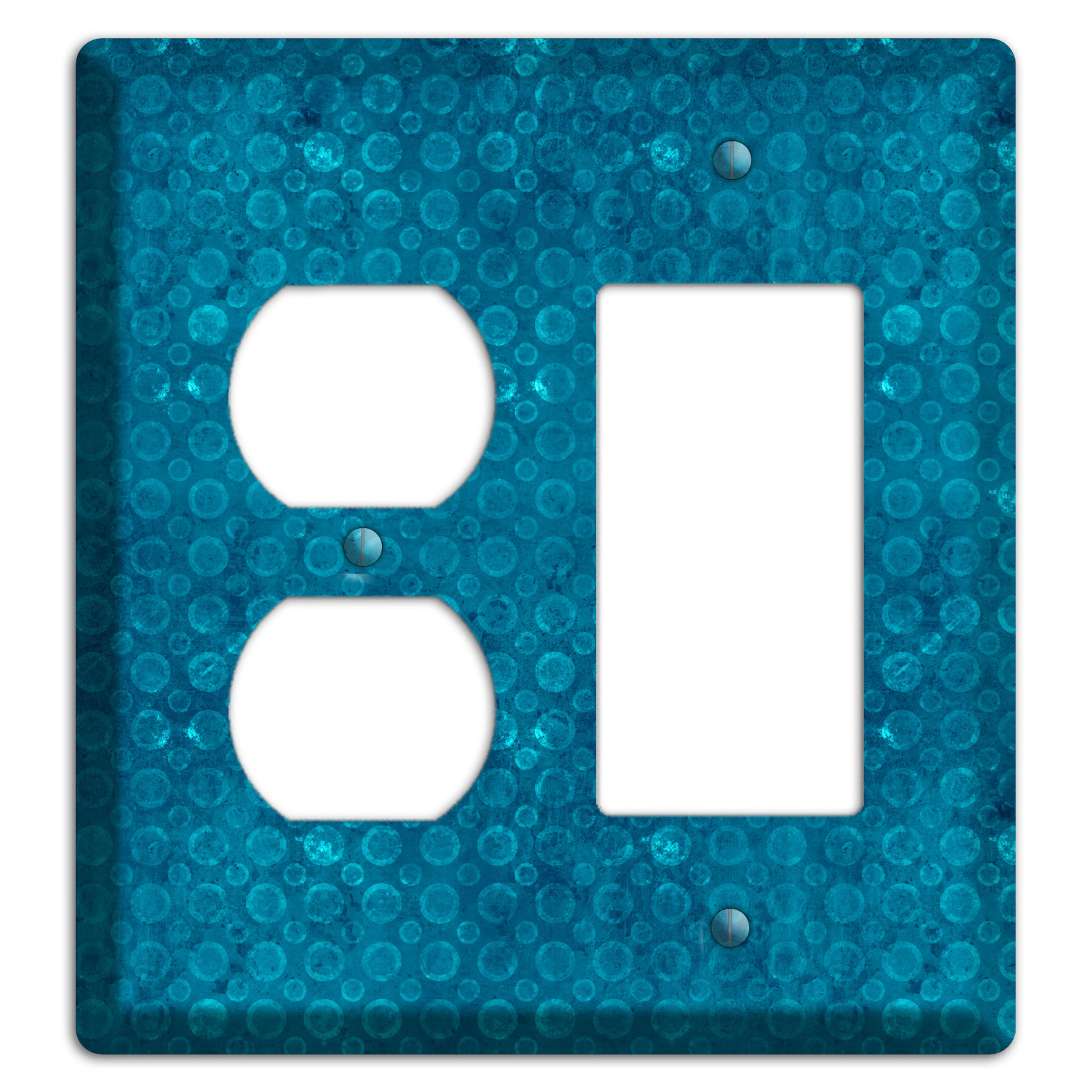 Turquoise Circles Duplex / Rocker Wallplate