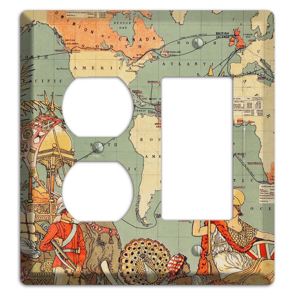 Map of Americas Duplex / Rocker Wallplate