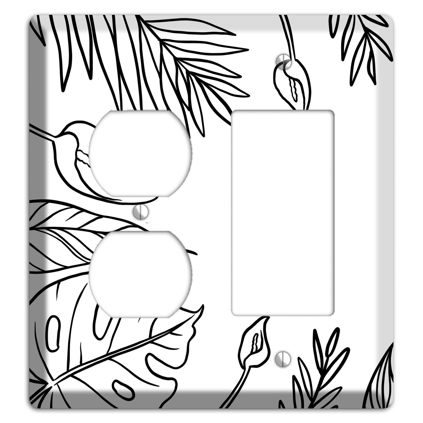 Hand-Drawn Leaves 1 Duplex / Rocker Wallplate