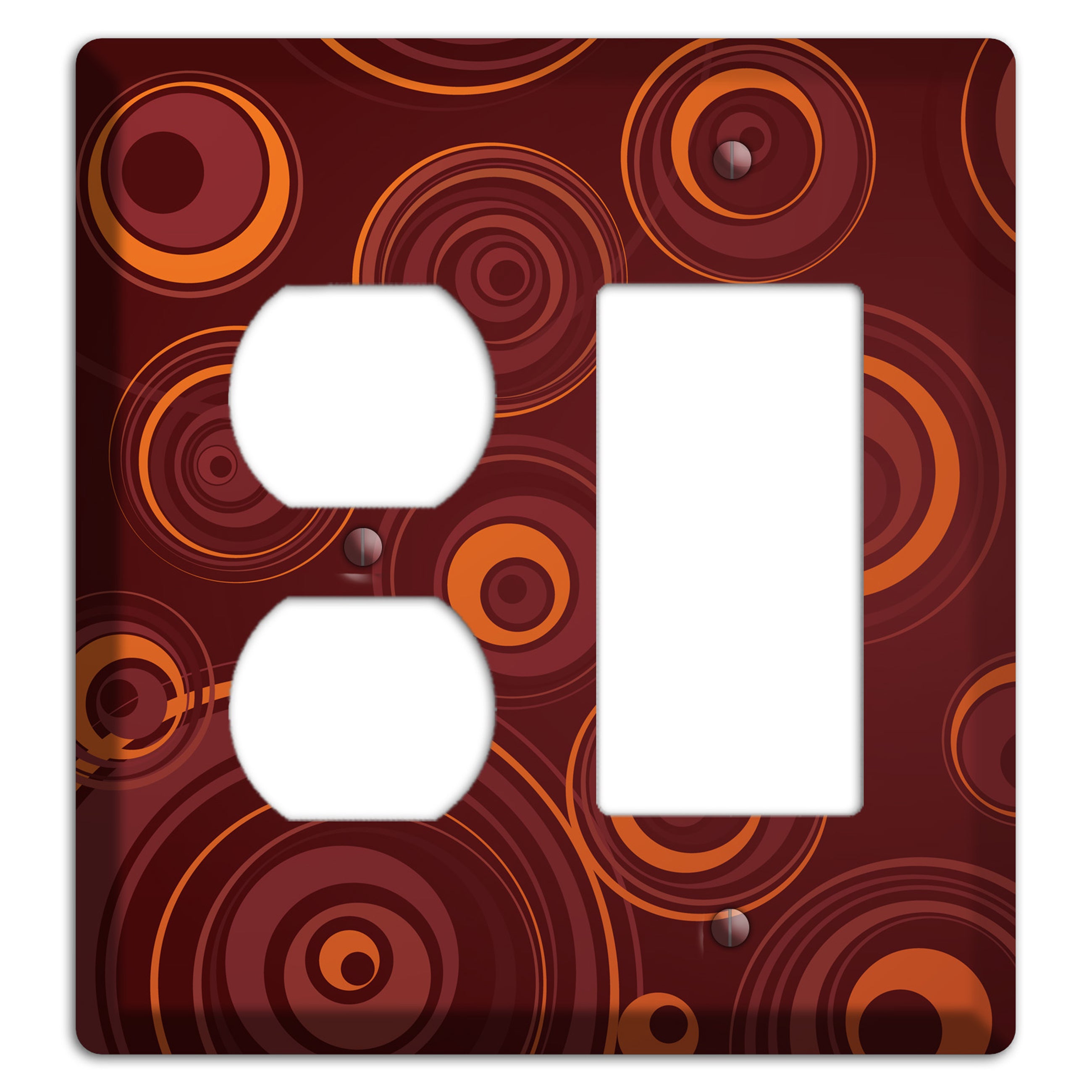 Brown Circles Duplex / Rocker Wallplate