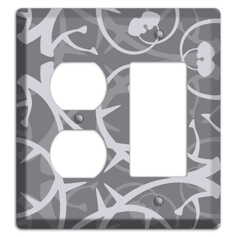 Grey Abstract Swirl Duplex / Rocker Wallplate