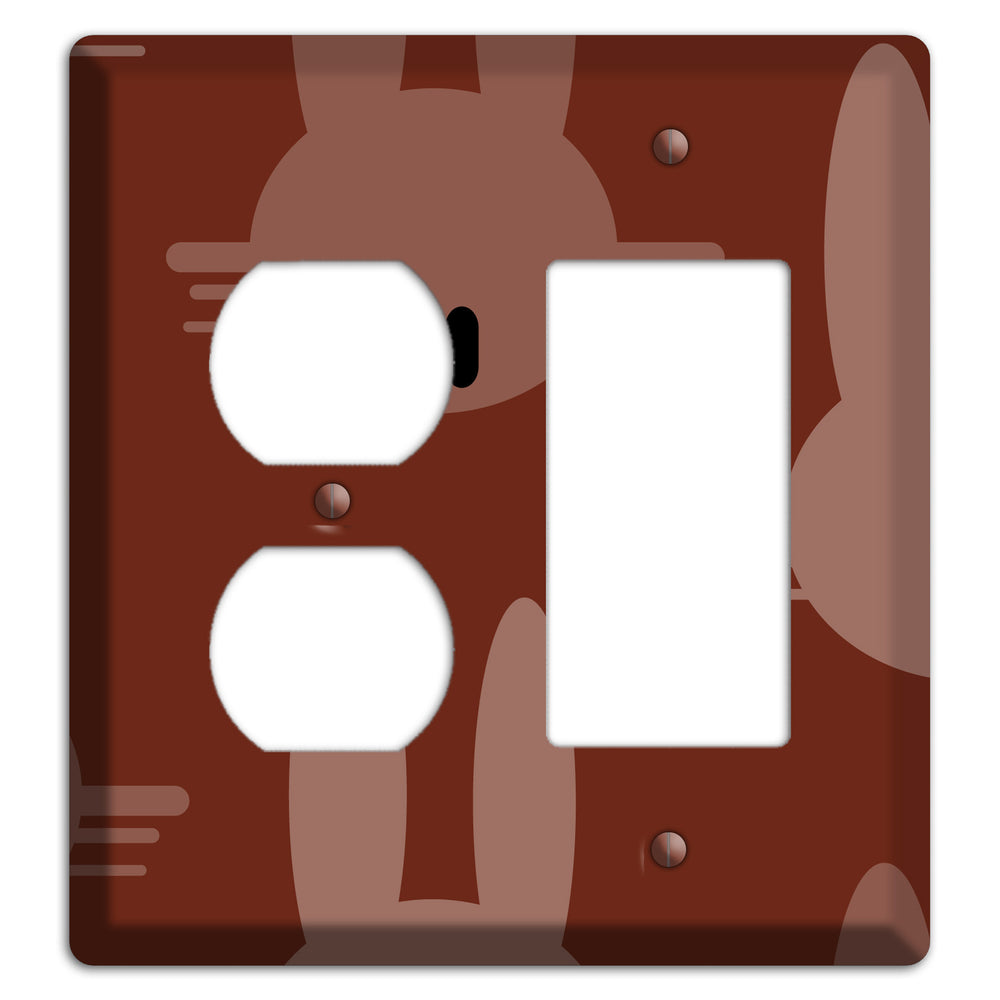 Maroon Bunny Duplex / Rocker Wallplate