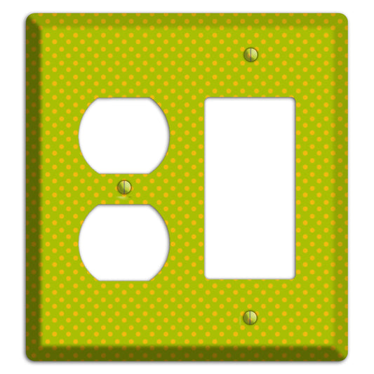 Multi Lime Tiny Polka Dots Duplex / Rocker Wallplate