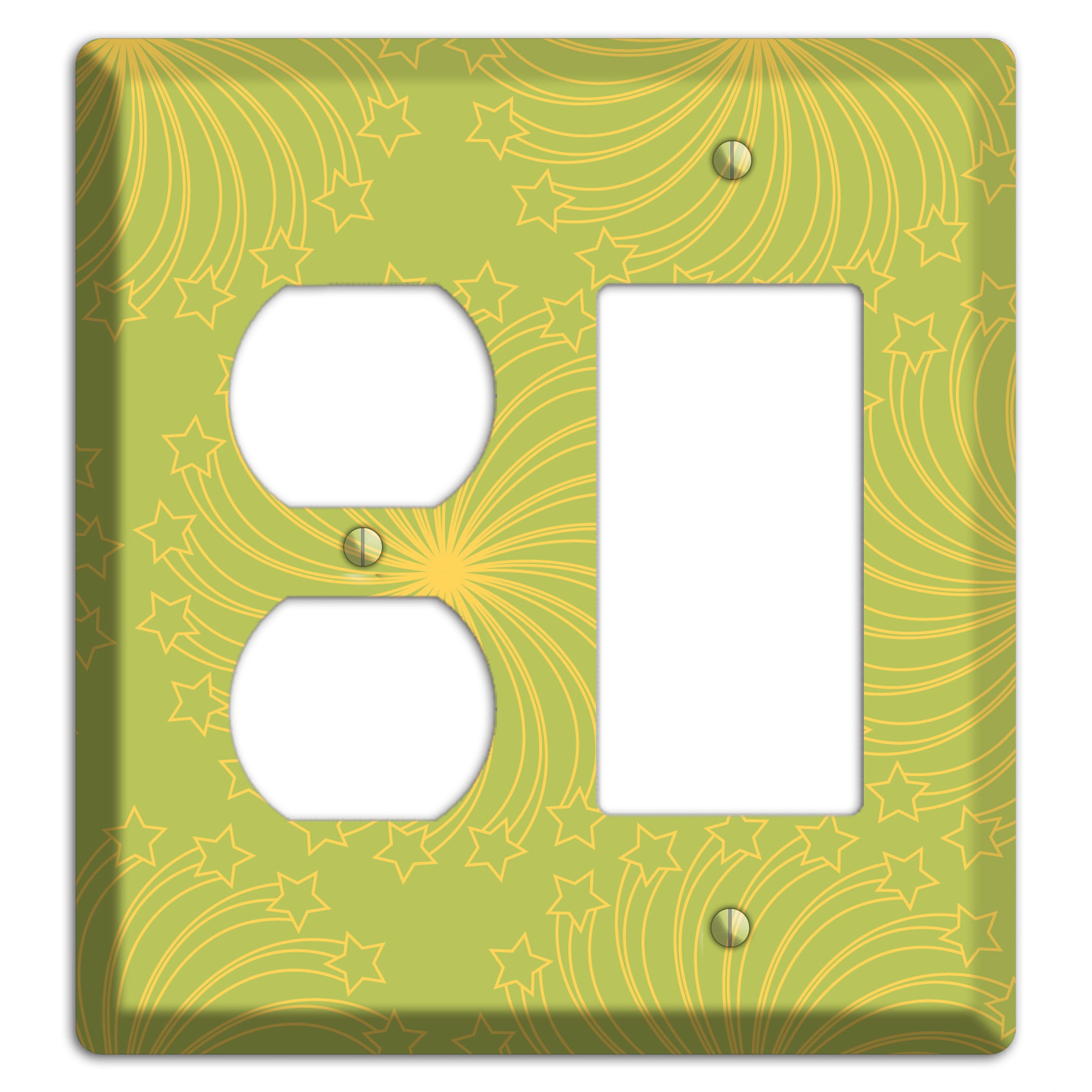 Multi Lime Star Swirl Duplex / Rocker Wallplate