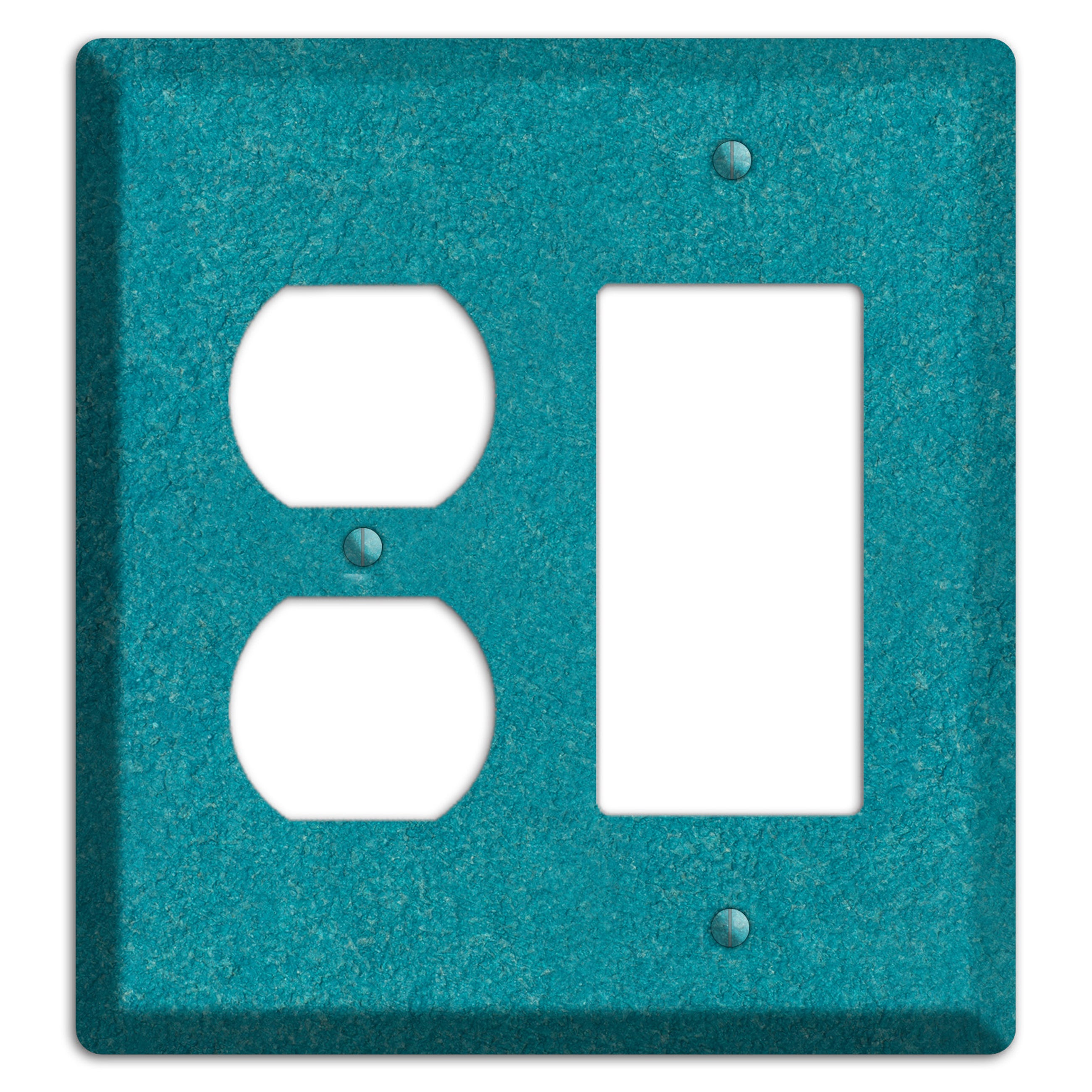 Stucco Teal Duplex / Rocker Wallplate