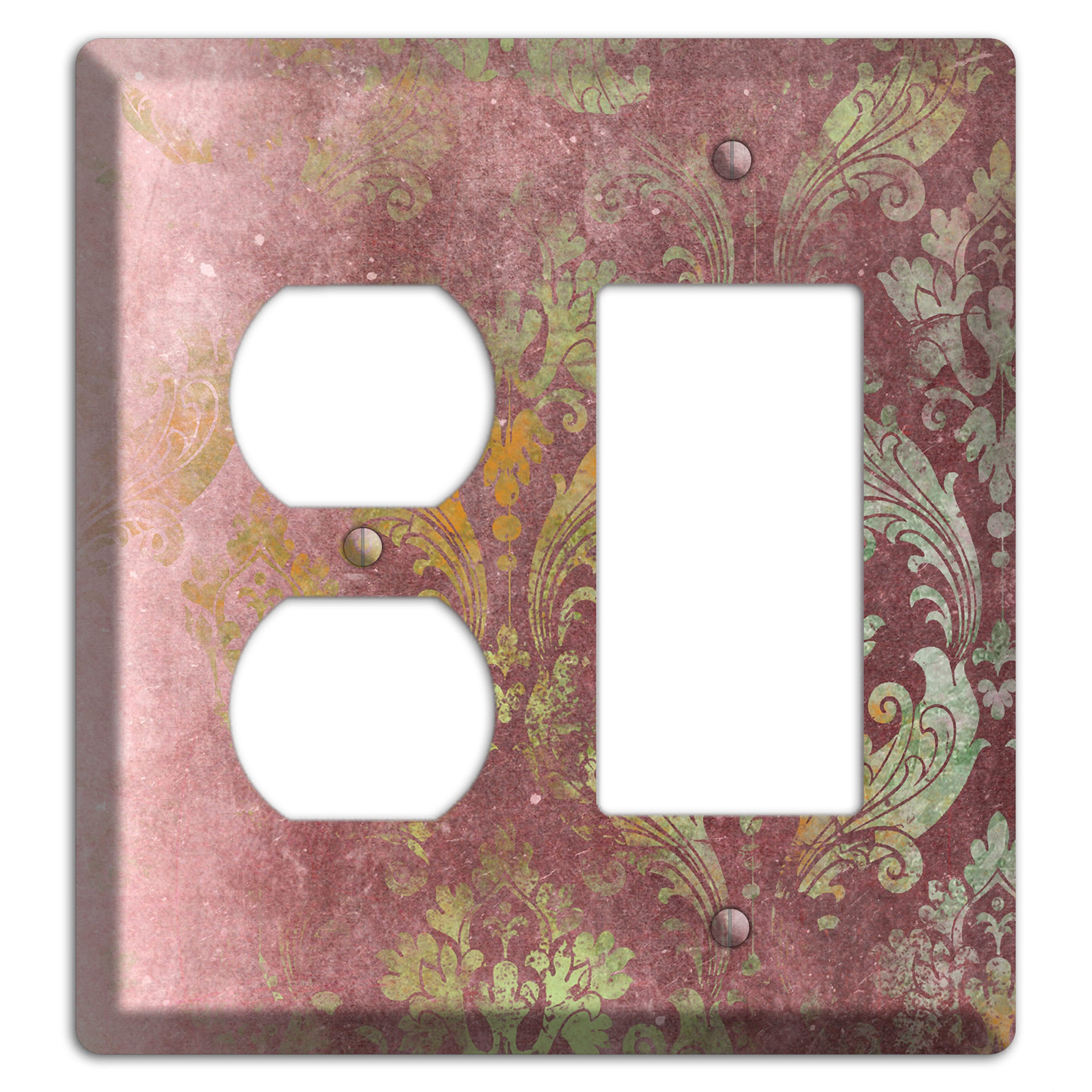 Roman Coffee Whimsical Damask Duplex / Rocker Wallplate