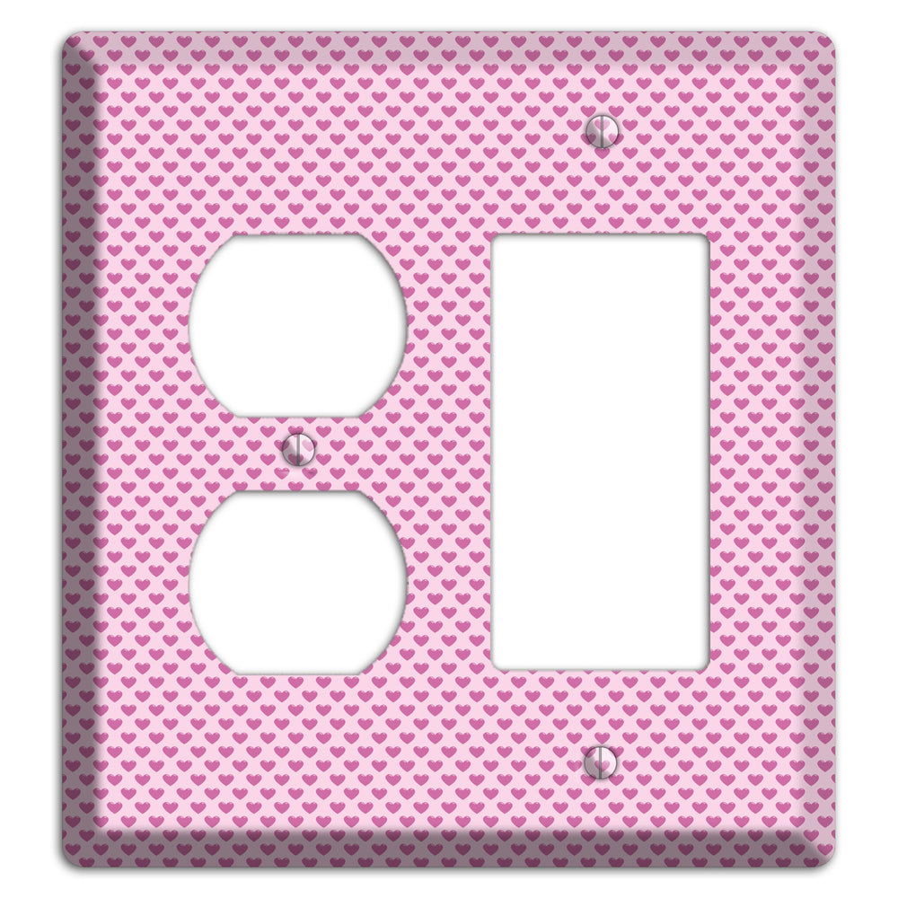 Pink Hearts Duplex / Rocker Wallplate