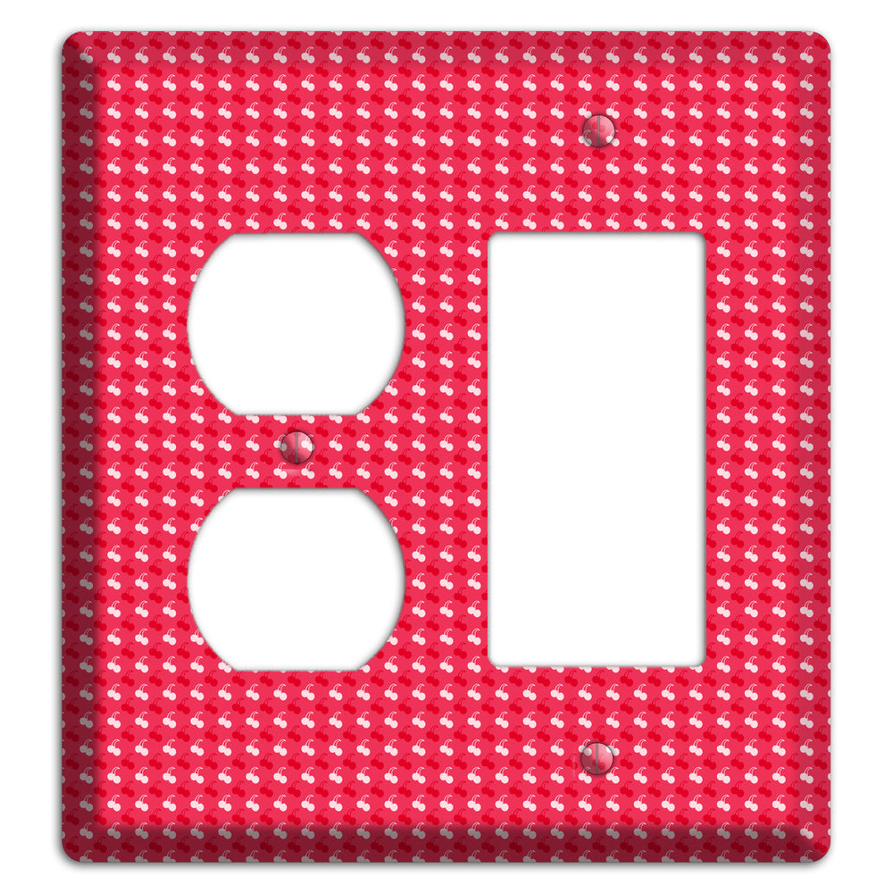 Red with White Motif Duplex / Rocker Wallplate